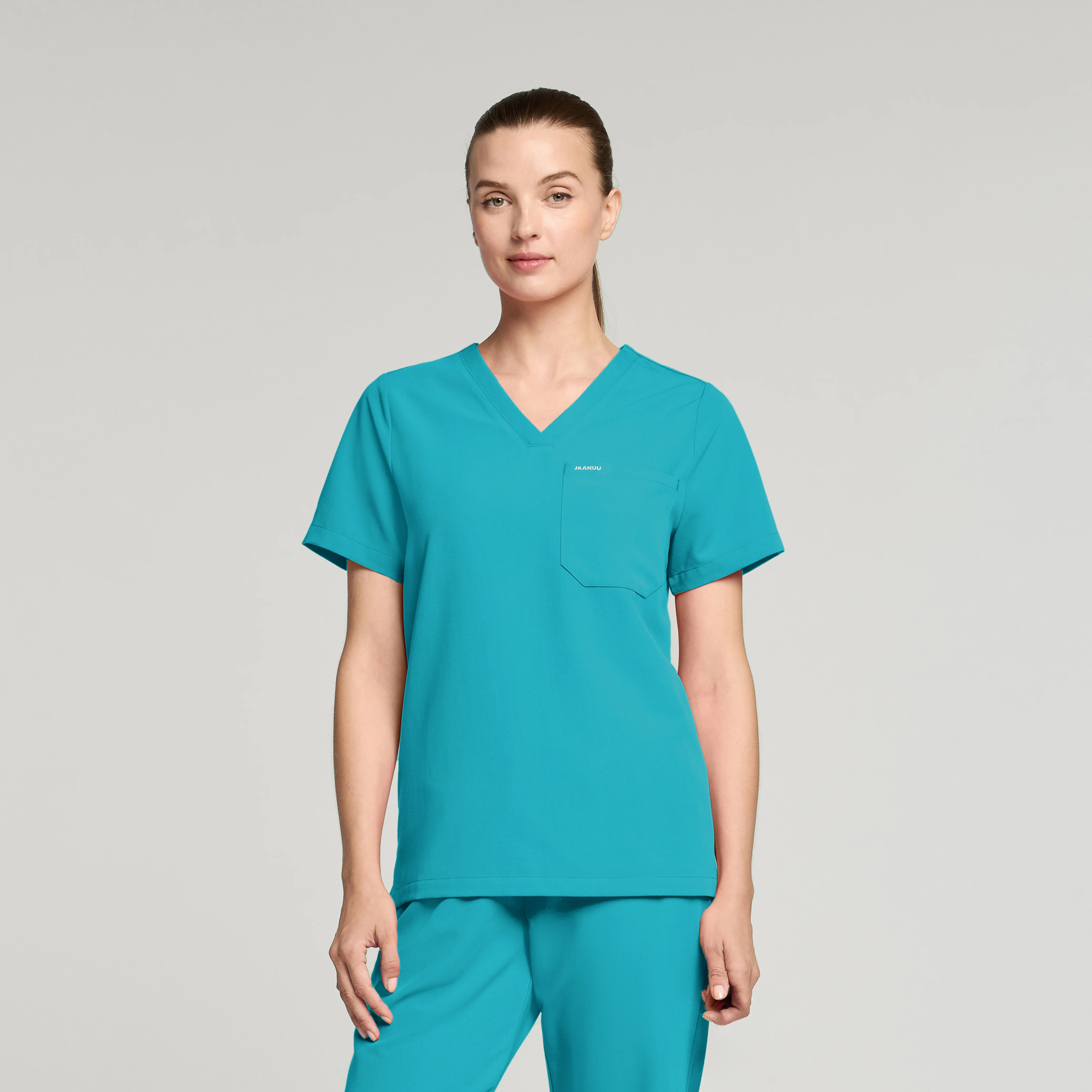 Rhena Essential 1-Pocket Scrub Top - Marina