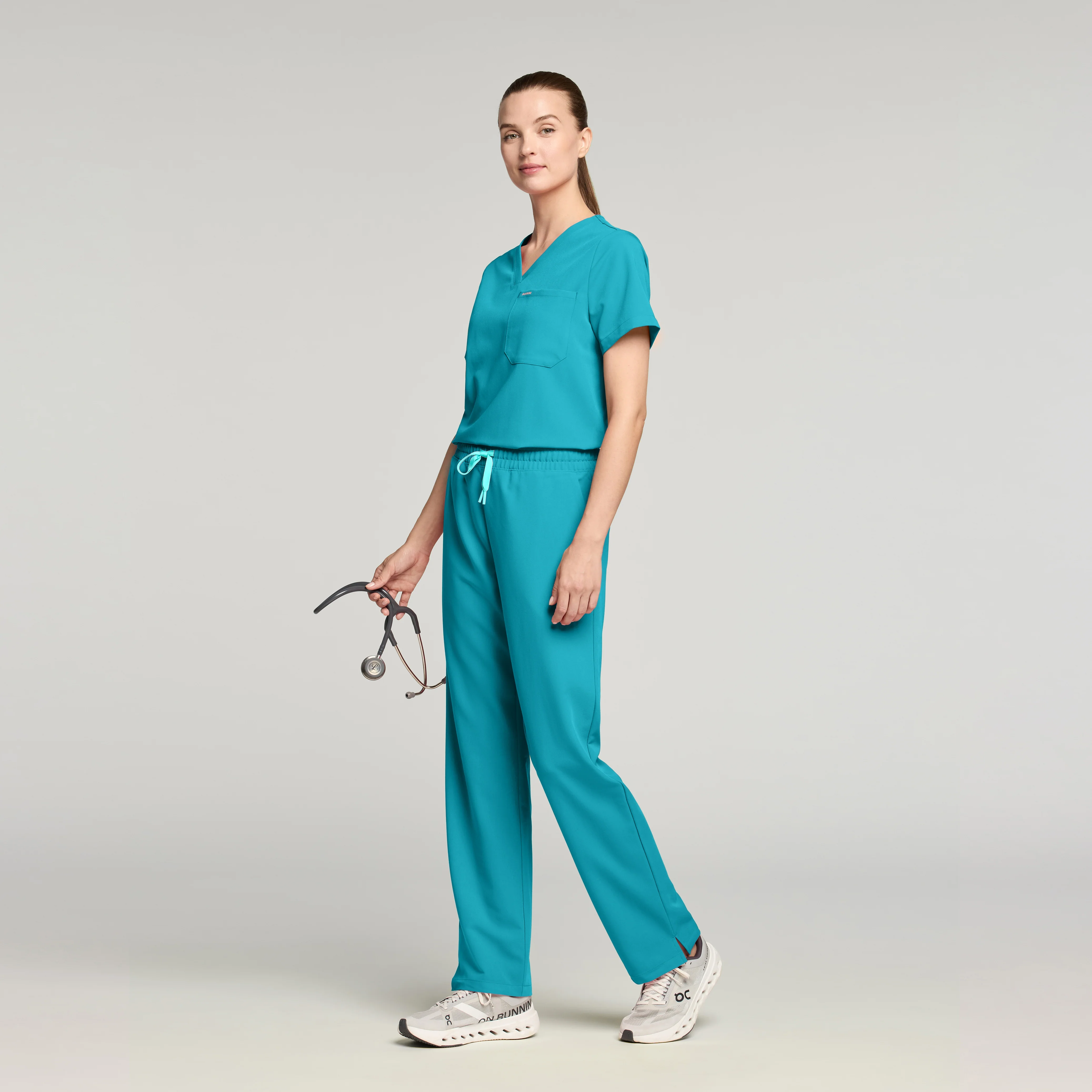 Rhena Essential 1-Pocket Scrub Top - Marina - Image 2
