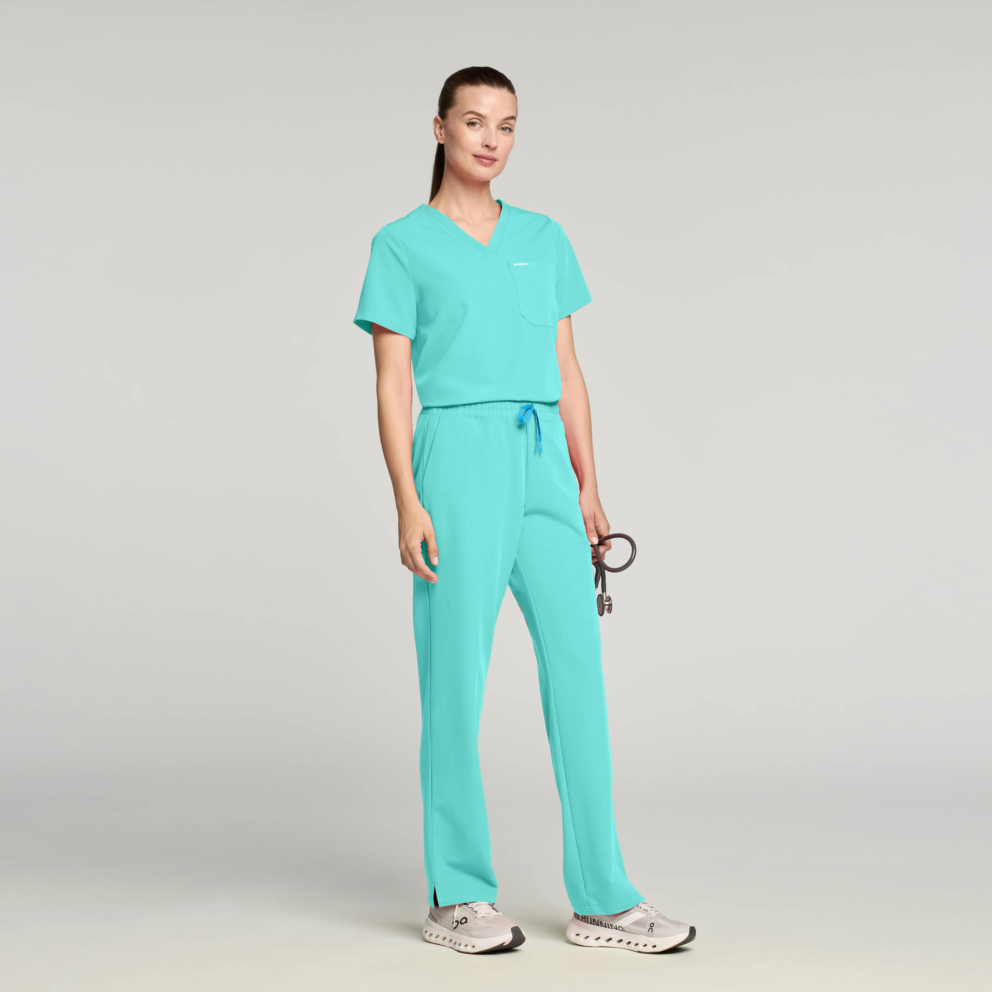 Rhena Essential 1-Pocket Scrub Top - Surf - Image 2