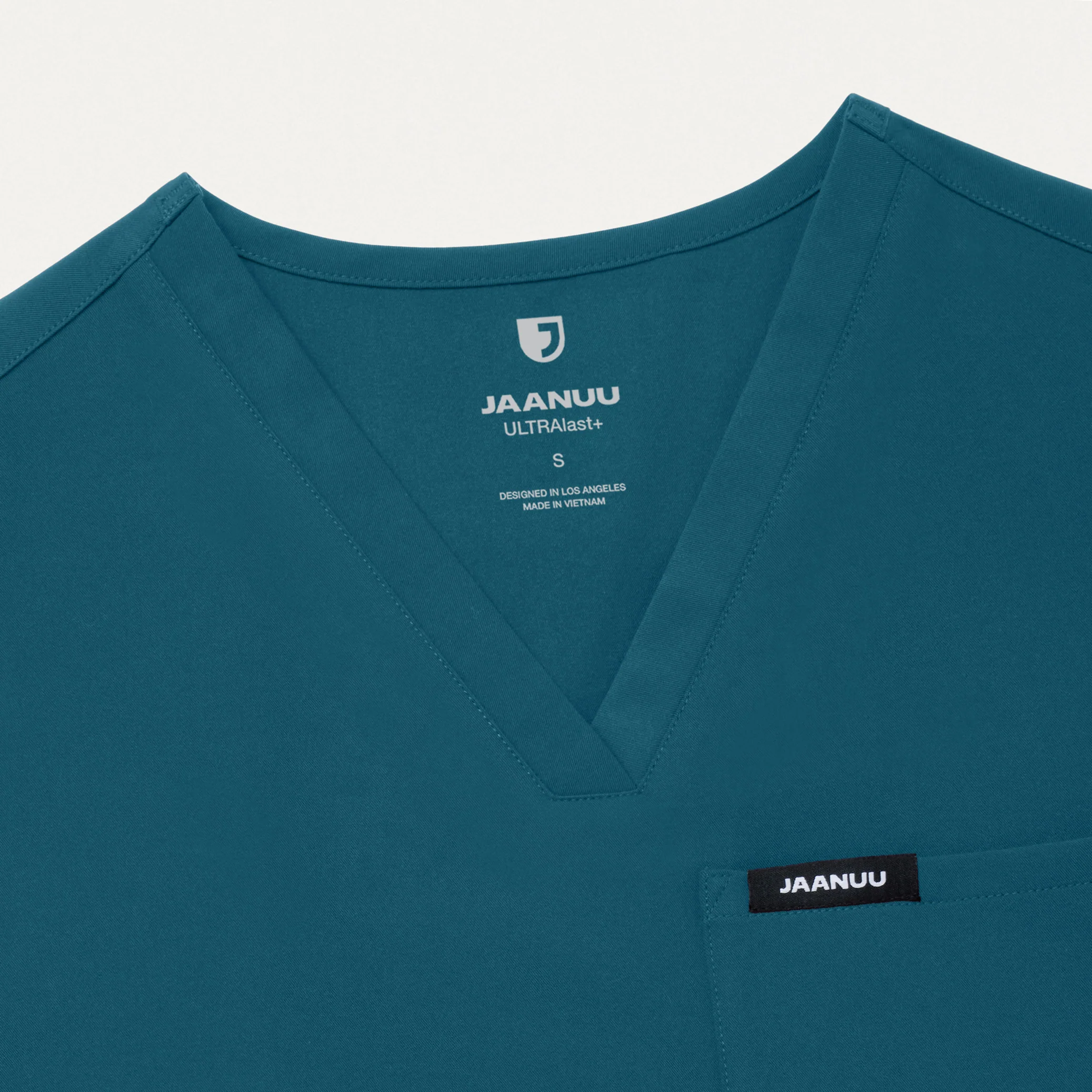 Rhena Slim Essential 1-Pocket Scrub Top - Caribbean Blue - Image 5