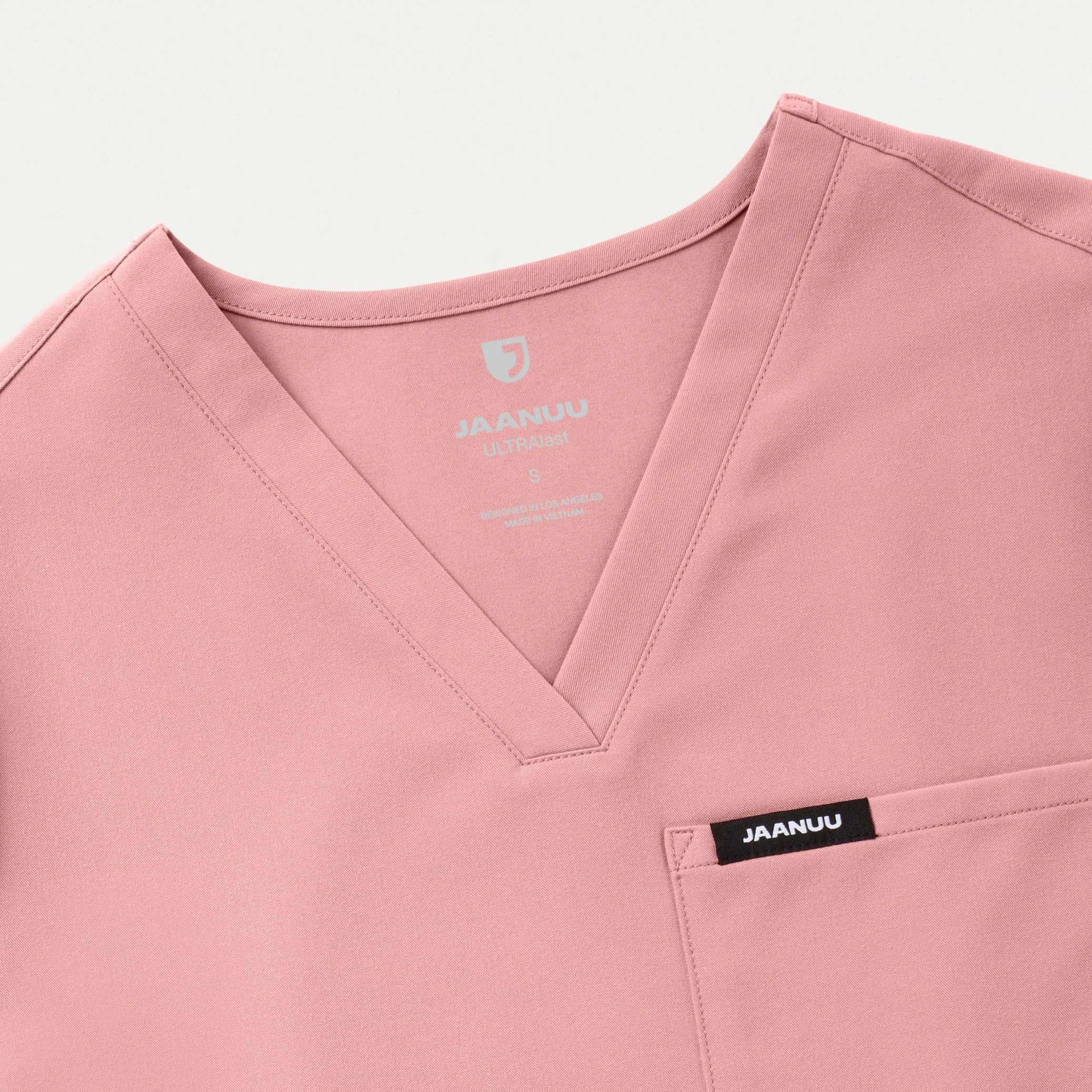 Rhena Slim Essential 1-Pocket Scrub Top - Mauve - Image 7