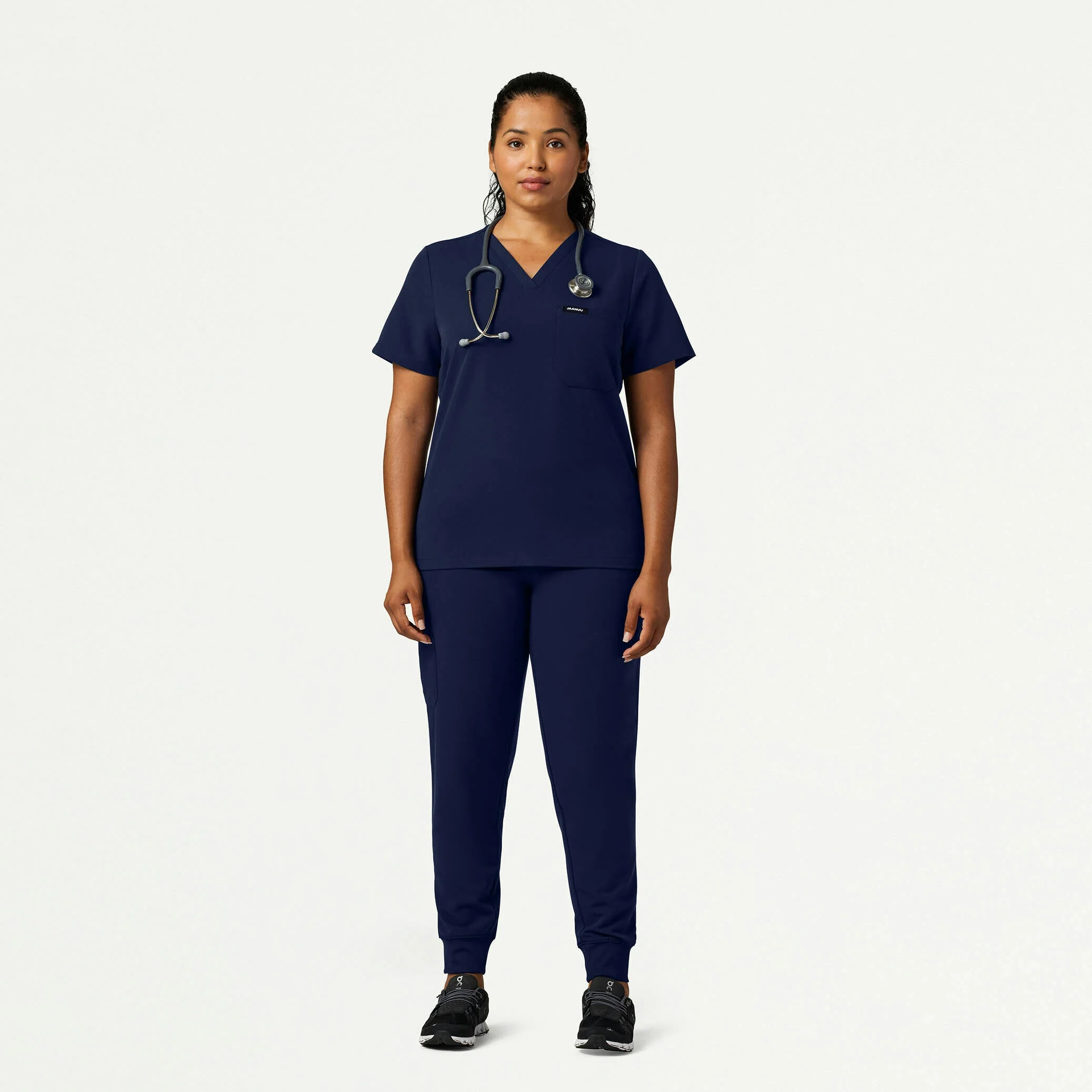 Rhena Slim Essential 1-Pocket Scrub Top - Midnight Navy - Image 7