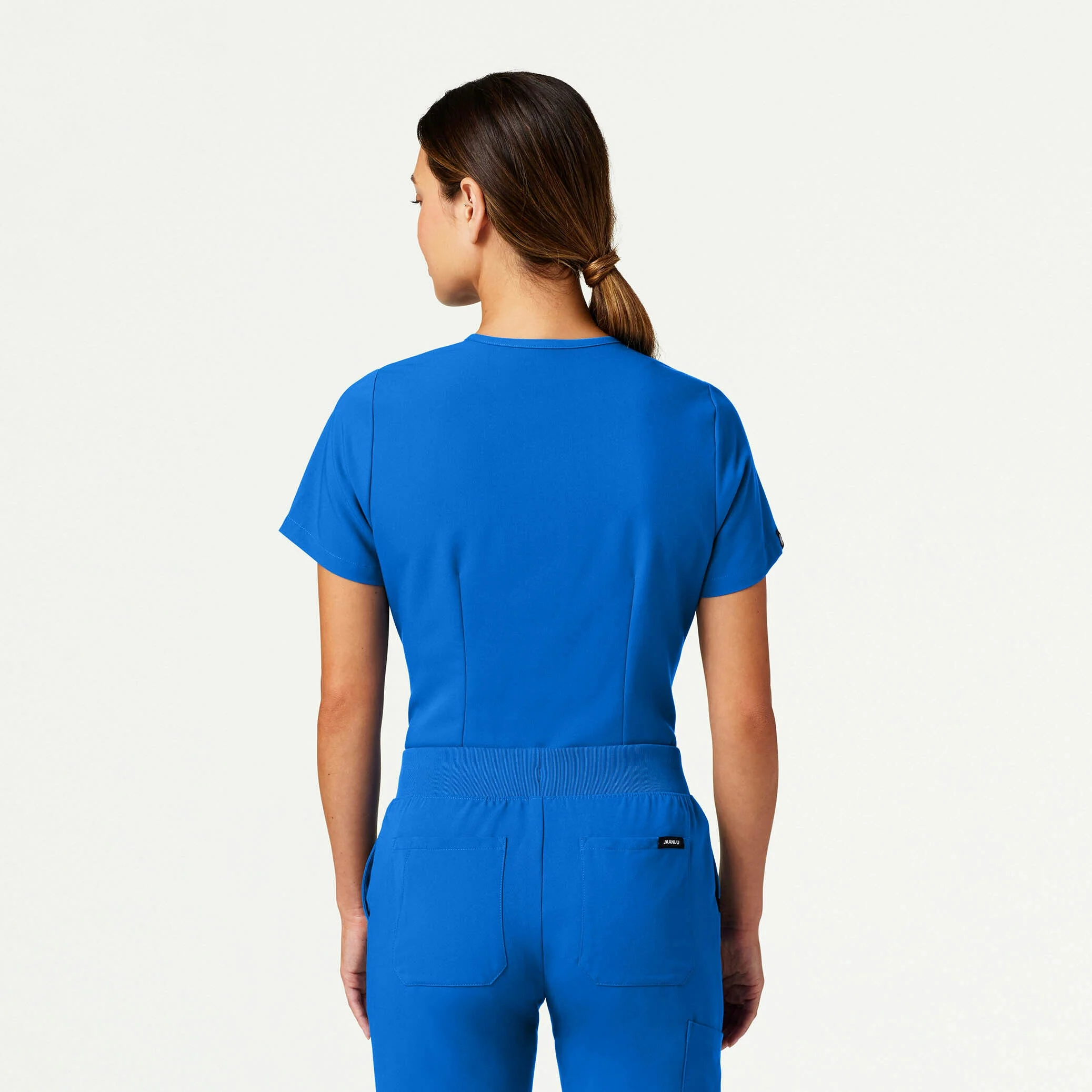 Rhena Slim Essential 1-Pocket Scrub Top - Royal Blue - Image 3