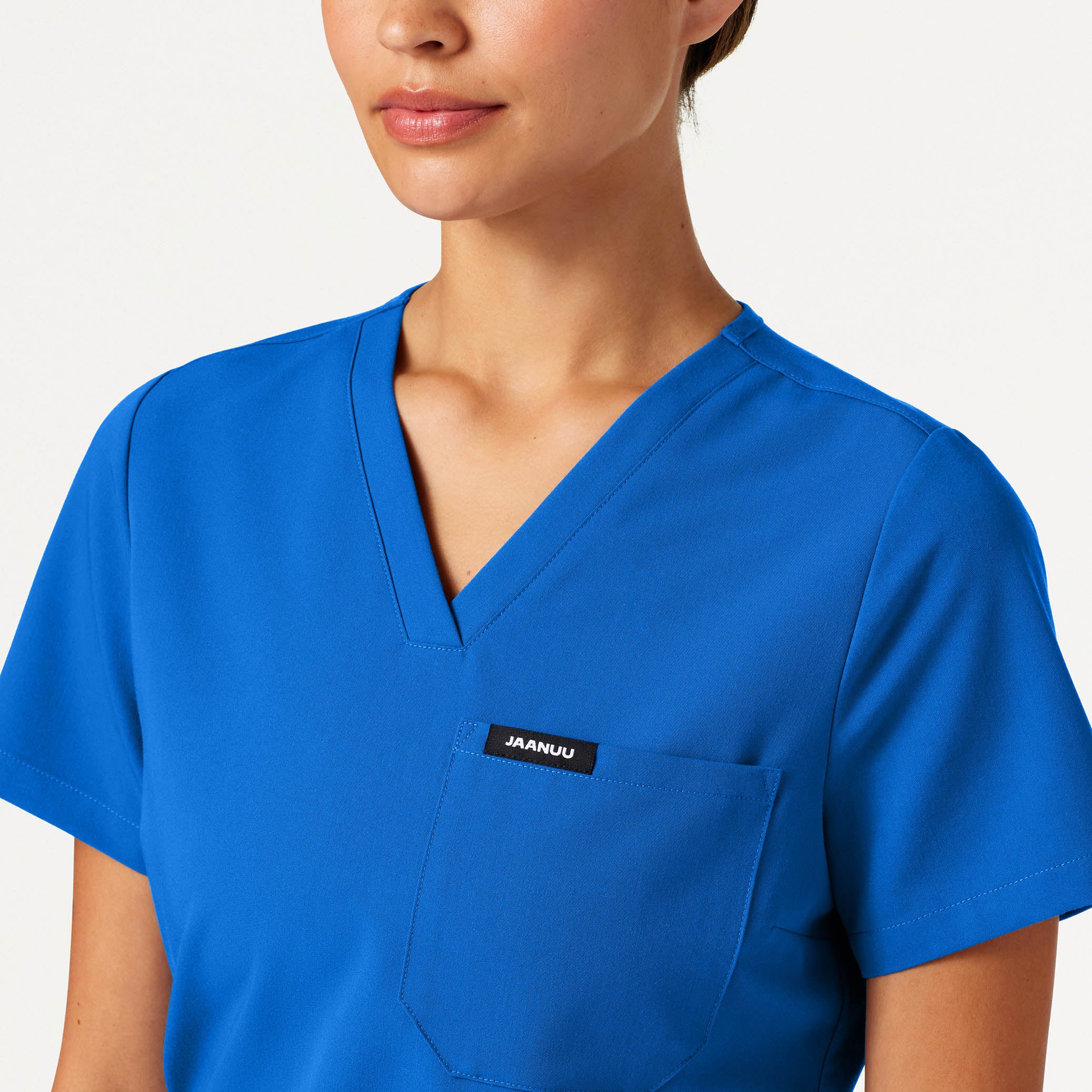 Rhena Slim Essential 1-Pocket Scrub Top - Royal Blue - Image 4