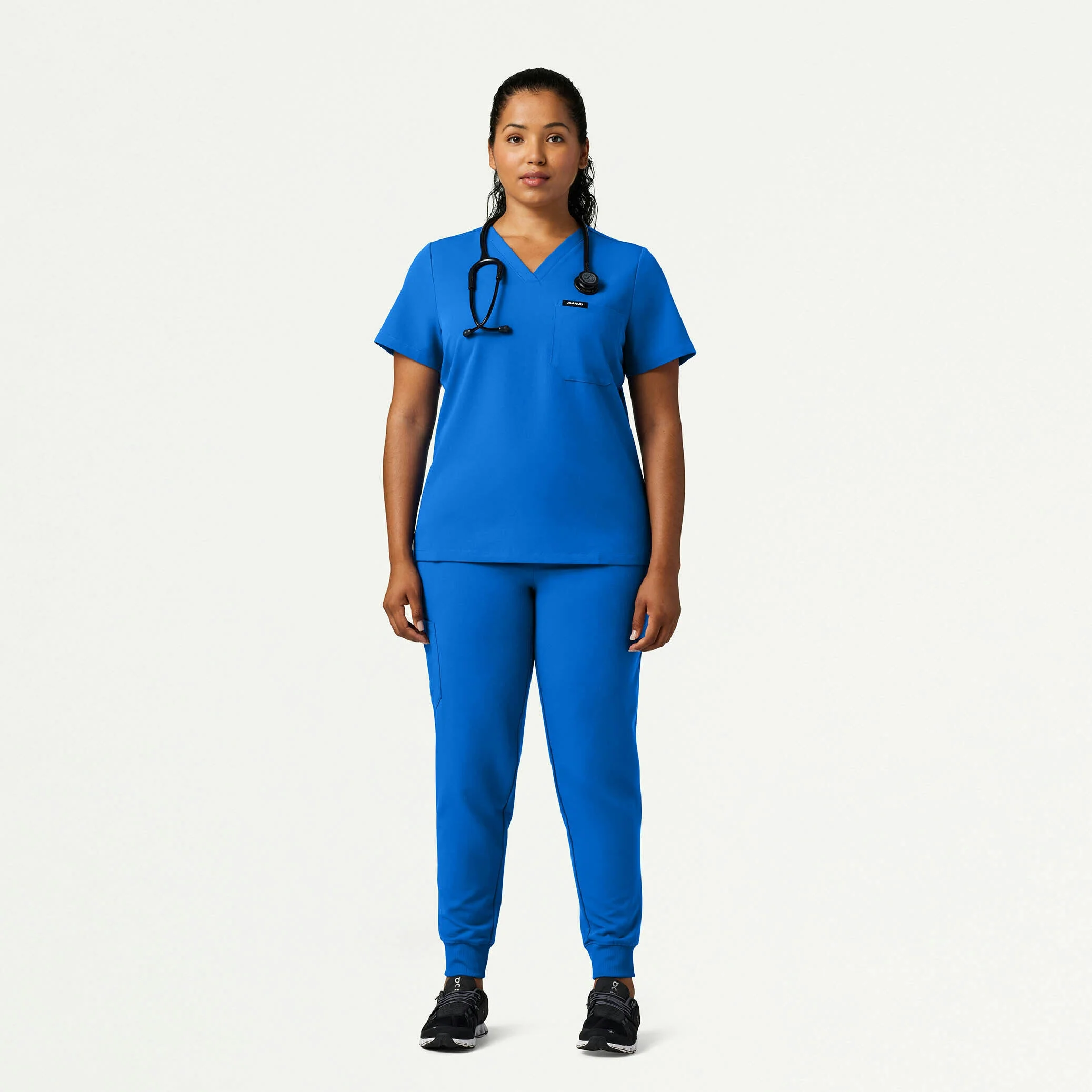 Rhena Slim Essential 1-Pocket Scrub Top - Royal Blue - Image 6