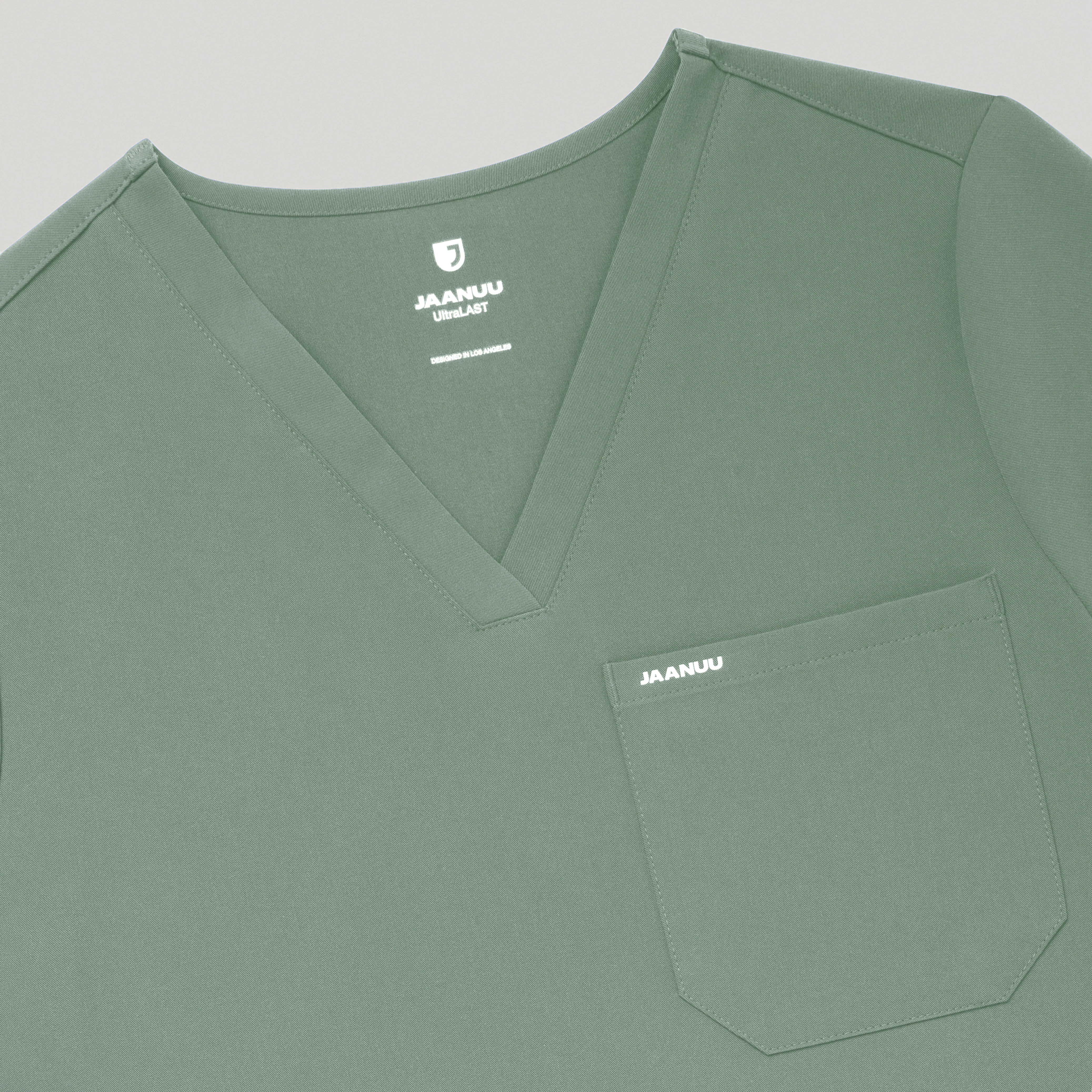 Rhena Slim Essential 1-Pocket Scrub Top - Sage - Image 8