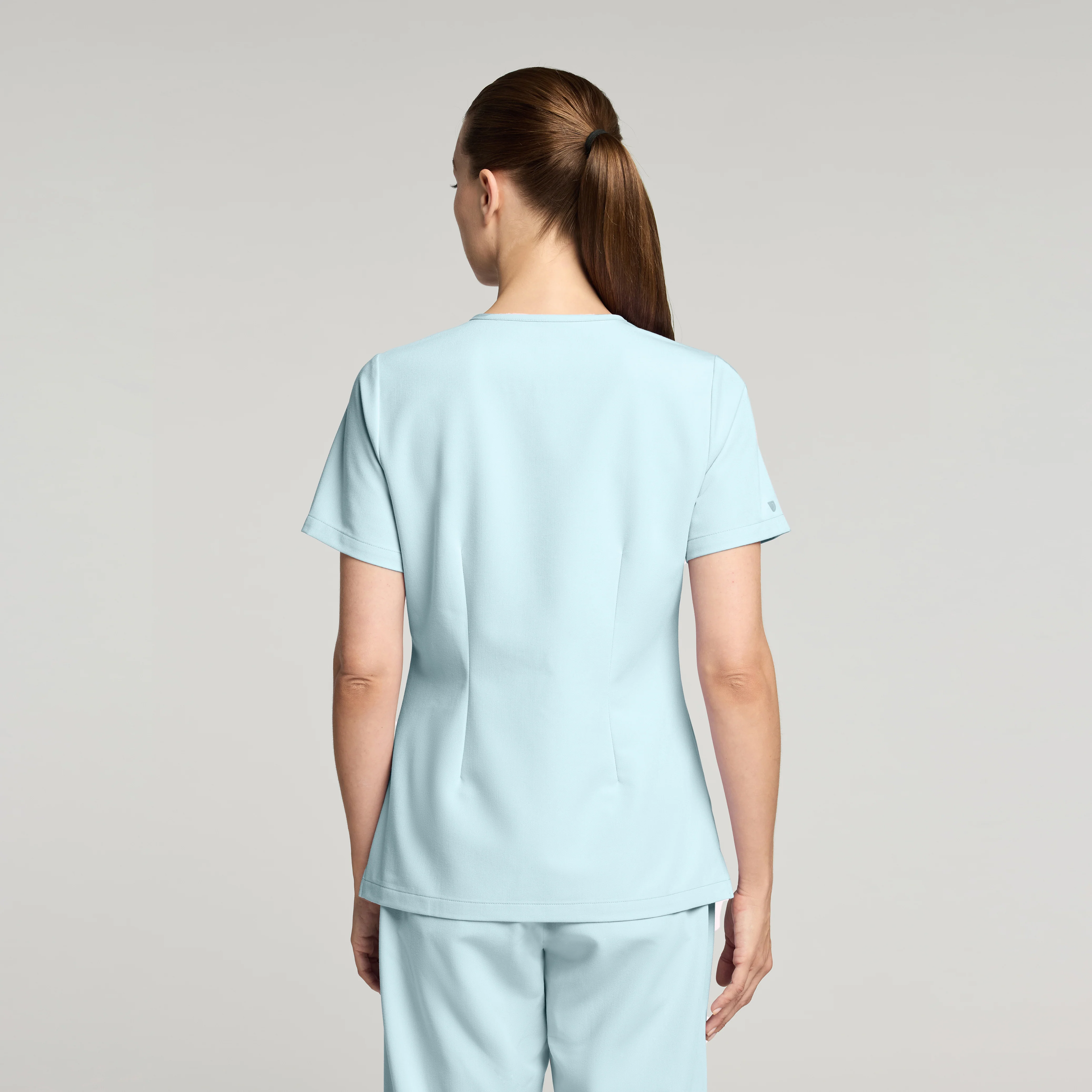 Rhena Slim Essential 1-Pocket Scrub Top - Sky Blue - Image 4