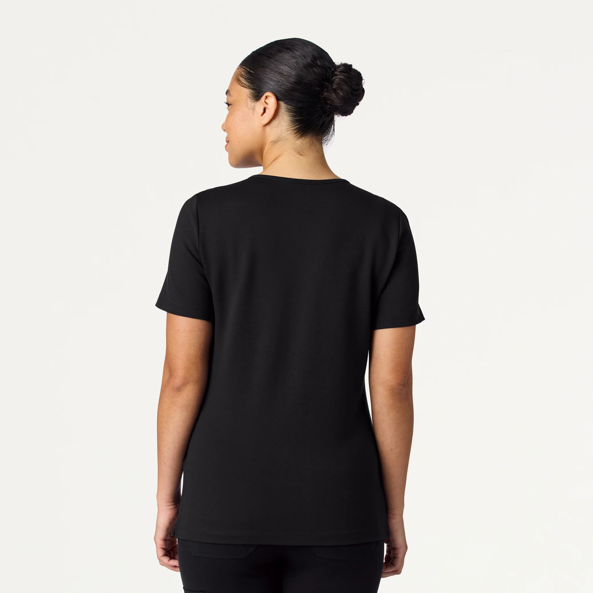 Rhena Slim UltraSOFT™ Scrub Top - Black - Image 5