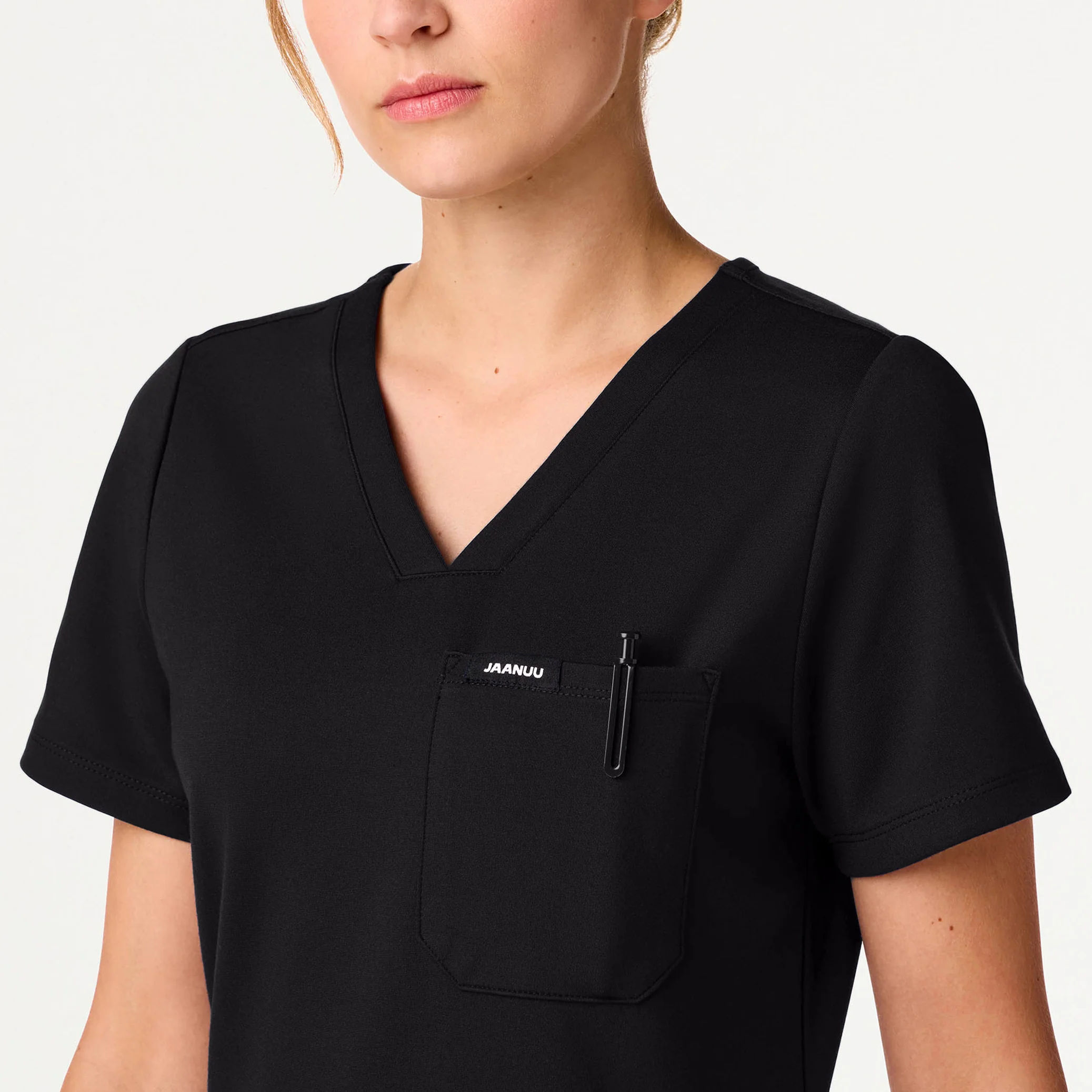 Rhena Slim UltraSOFT™ Scrub Top - Black - Image 6