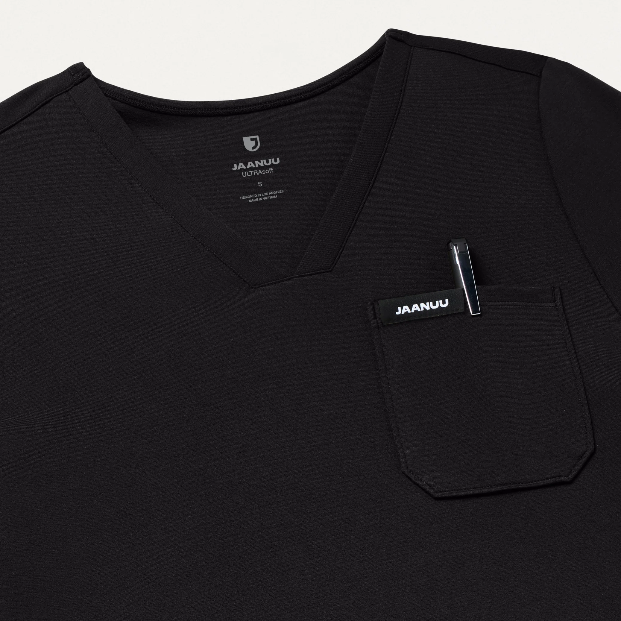 Rhena Slim UltraSOFT™ Scrub Top - Black - Image 8