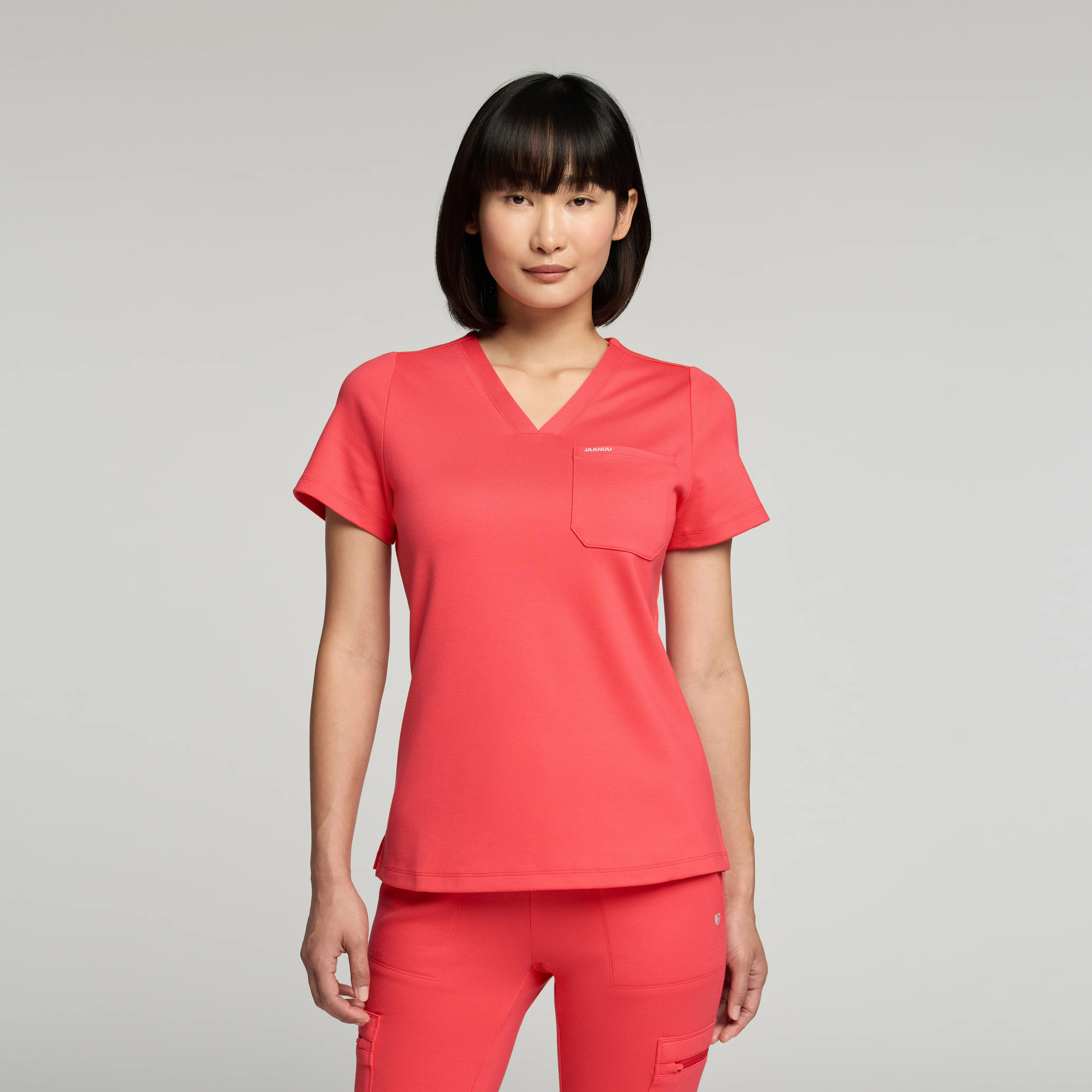 Rhena Slim UltraSOFT™ Scrub Top - Coral