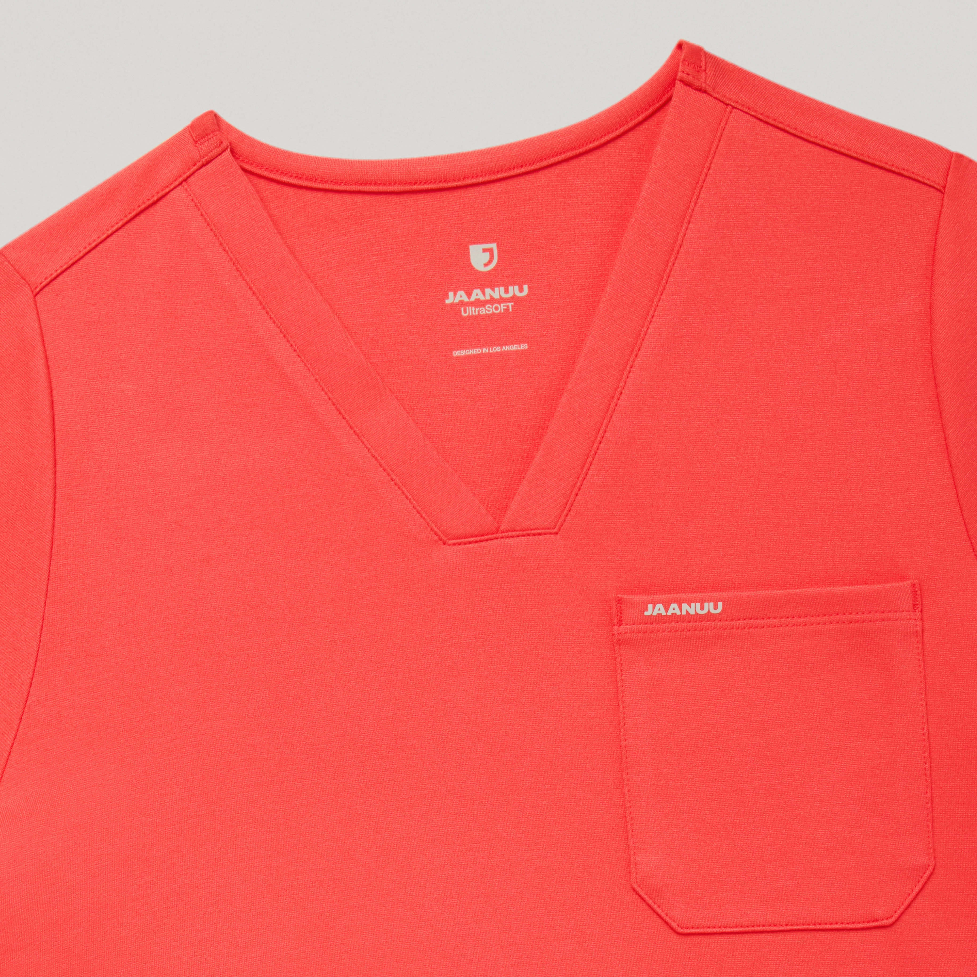 Rhena Slim UltraSOFT™ Scrub Top - Coral - Image 4