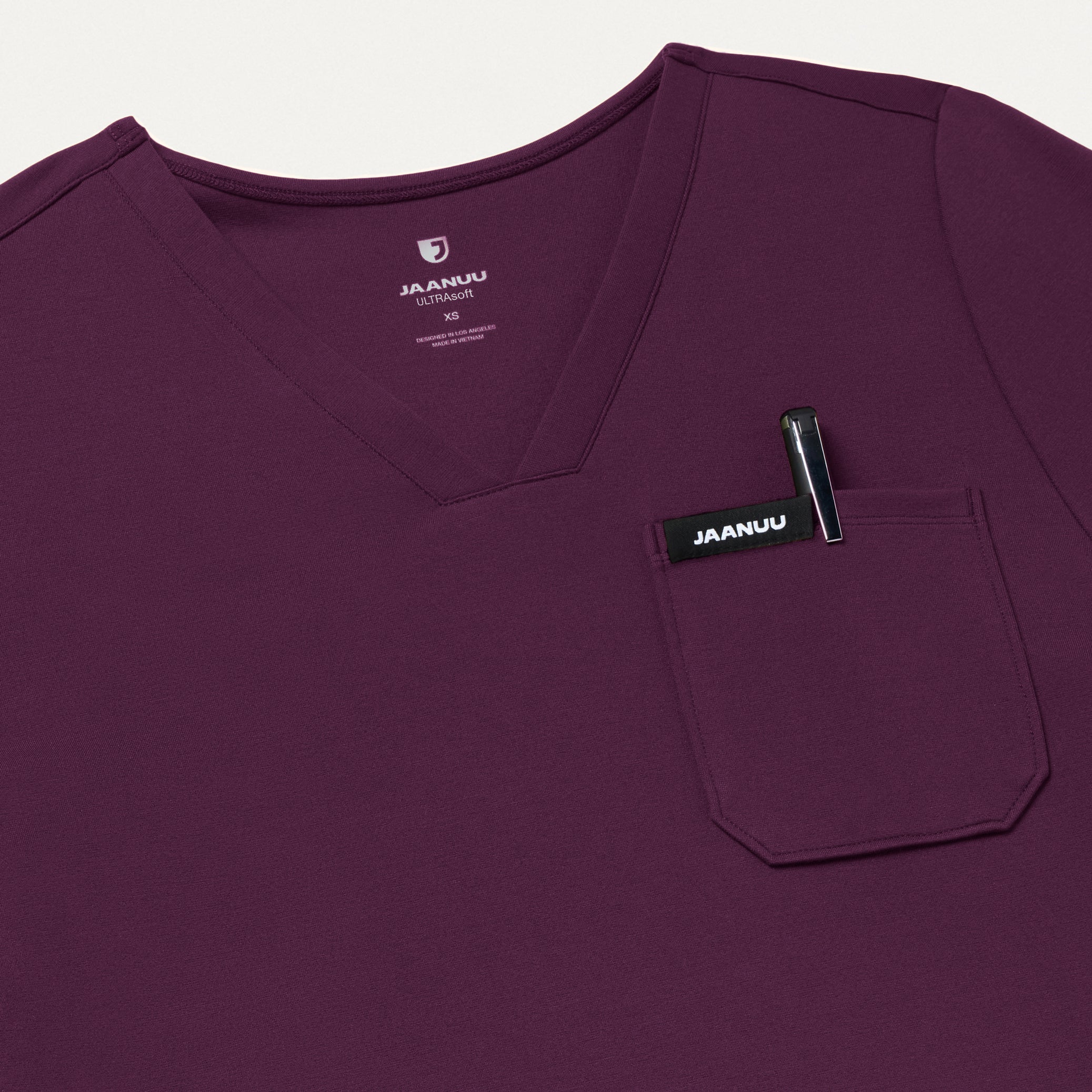 Rhena Slim UltraSOFT™ Scrub Top - Deep Eggplant - Image 5