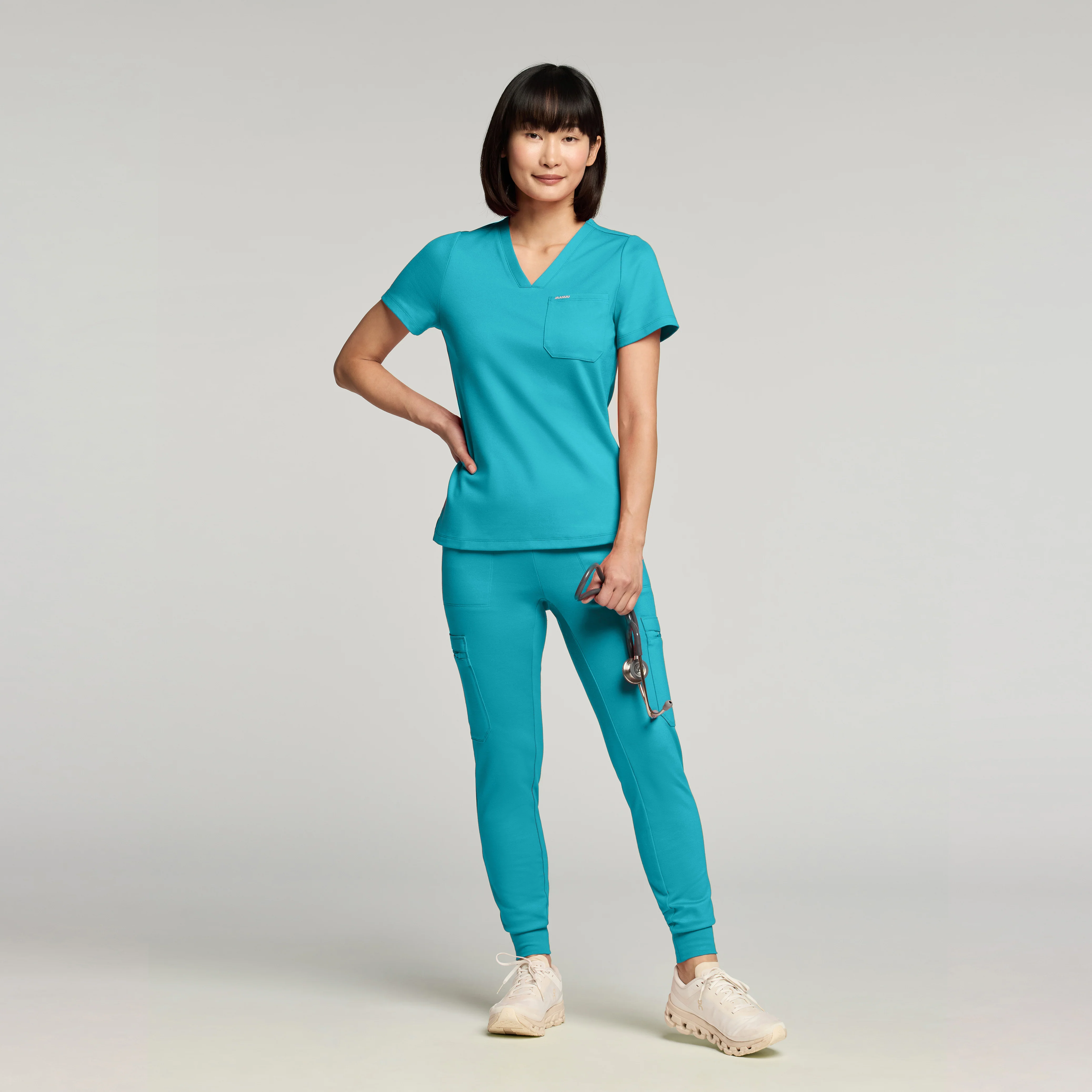 Rhena Slim UltraSOFT™ Scrub Top - Marina - Image 2