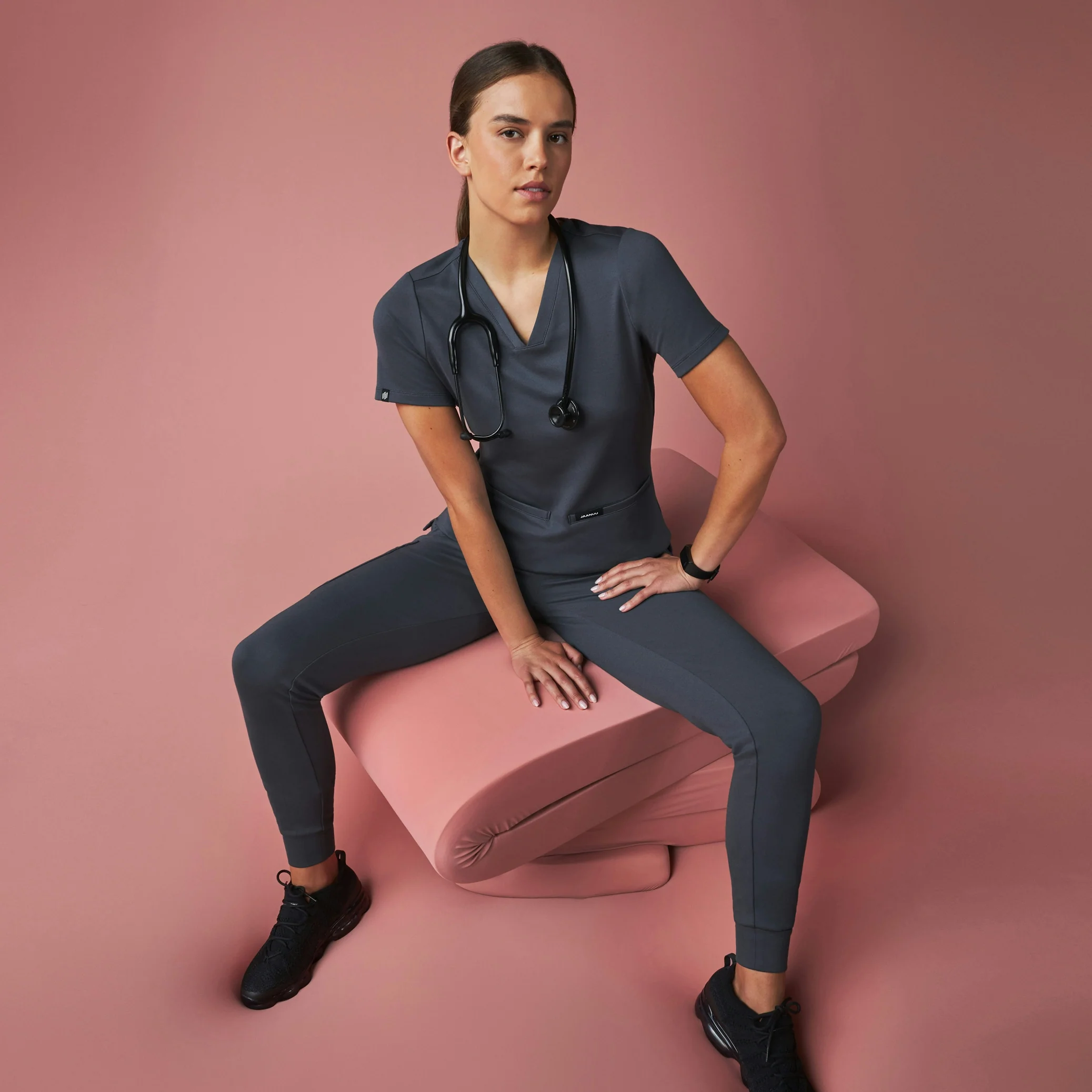 Rubi Slim UltraSOFT™ Scrub Jogger - Carbon Gray - Image 2