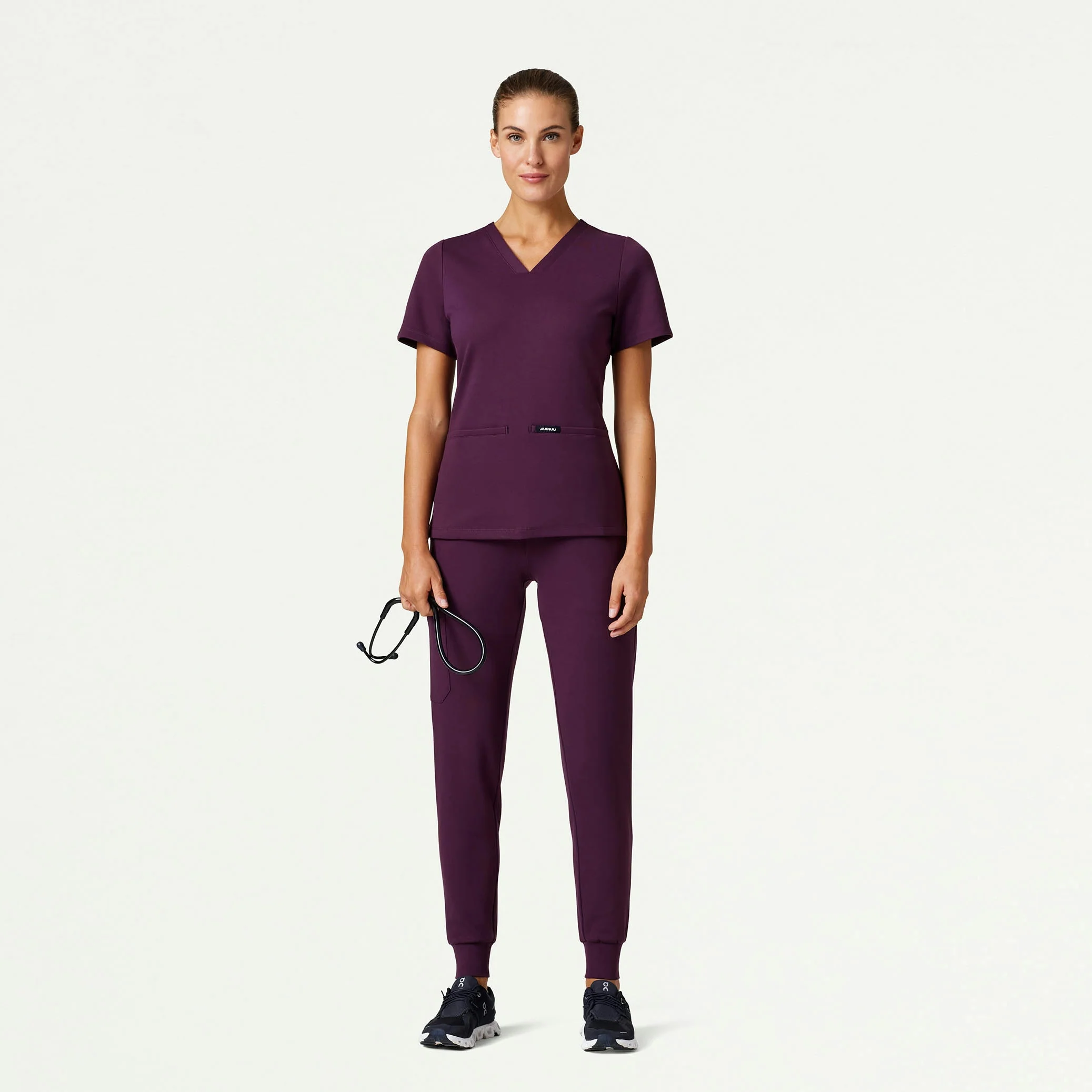 Rubi Slim UltraSOFT™ Scrub Jogger - Deep Eggplant - Image 2