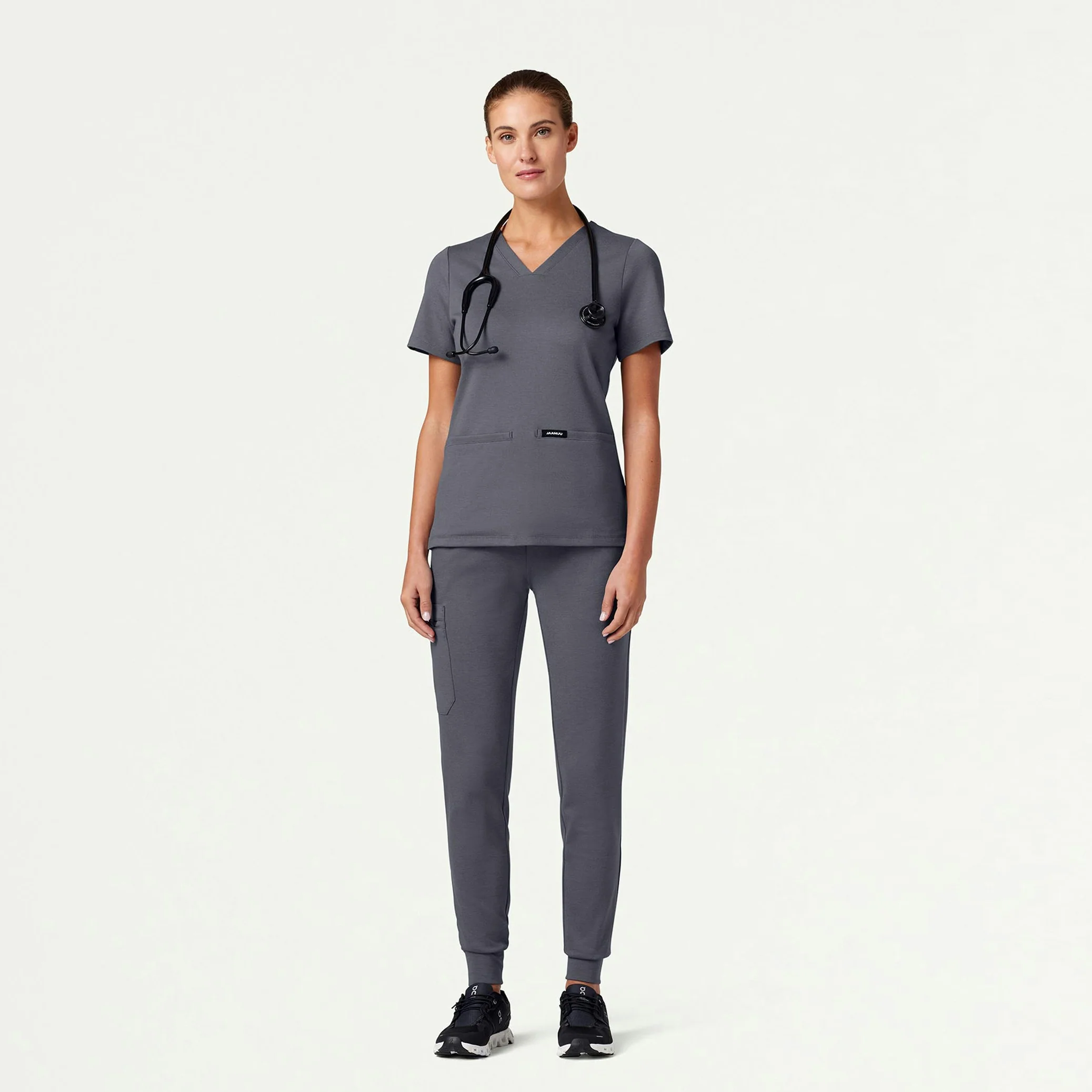 Rubi Slim UltraSOFT™ Scrub Jogger - Heather Gray - Image 2