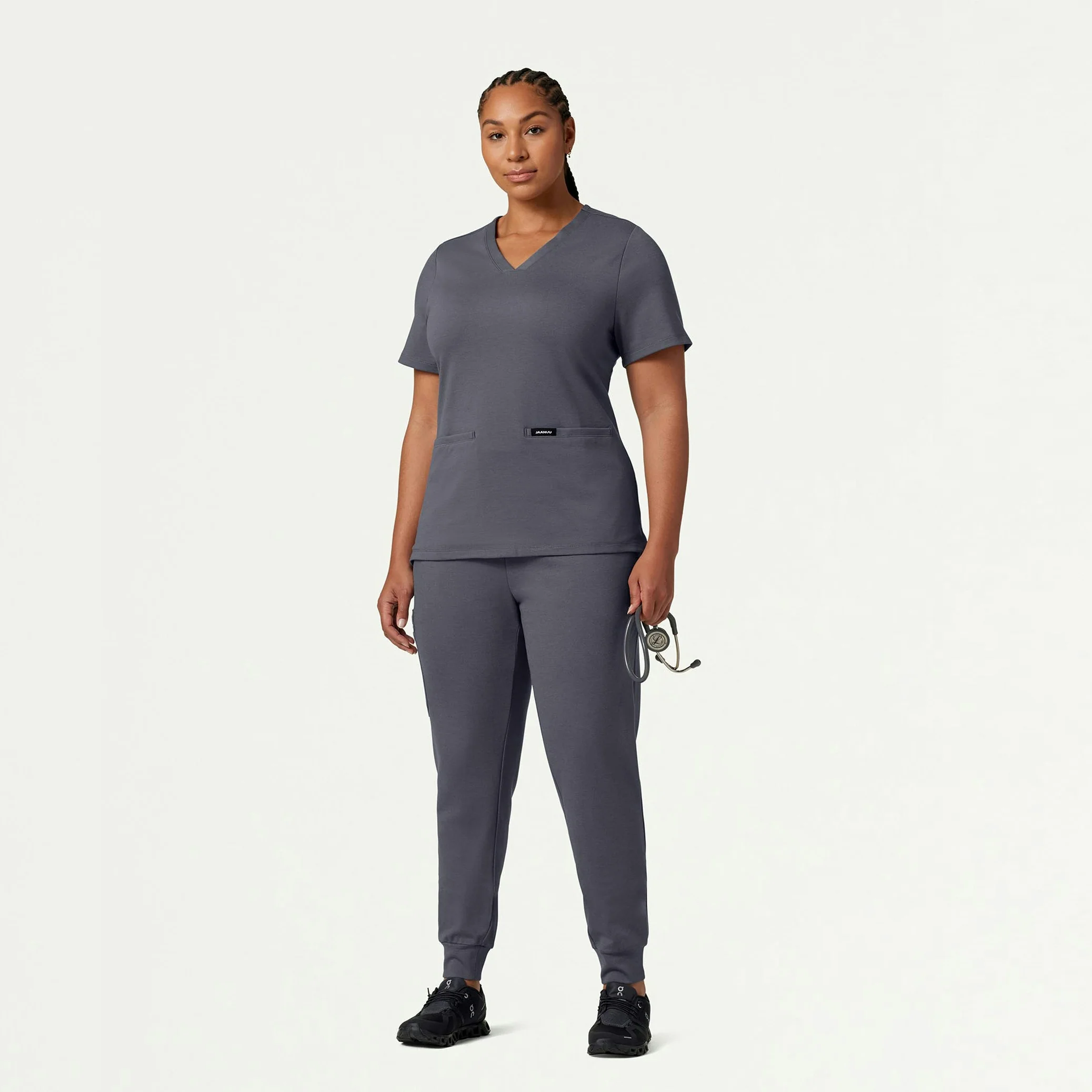 Rubi Slim UltraSOFT™ Scrub Jogger - Heather Gray - Image 7