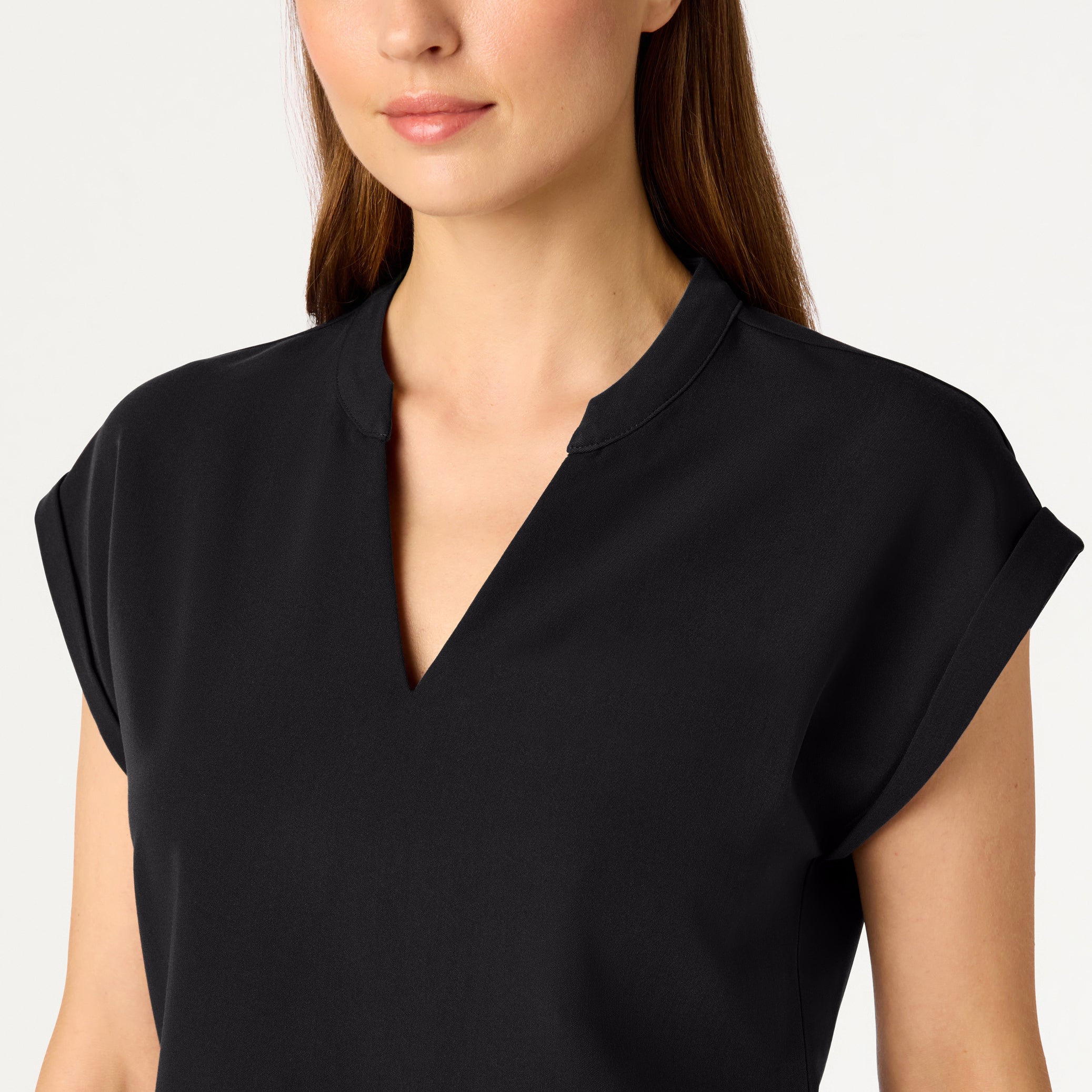 Shay Cap-Sleeve Scrub Top - Black - Image 5
