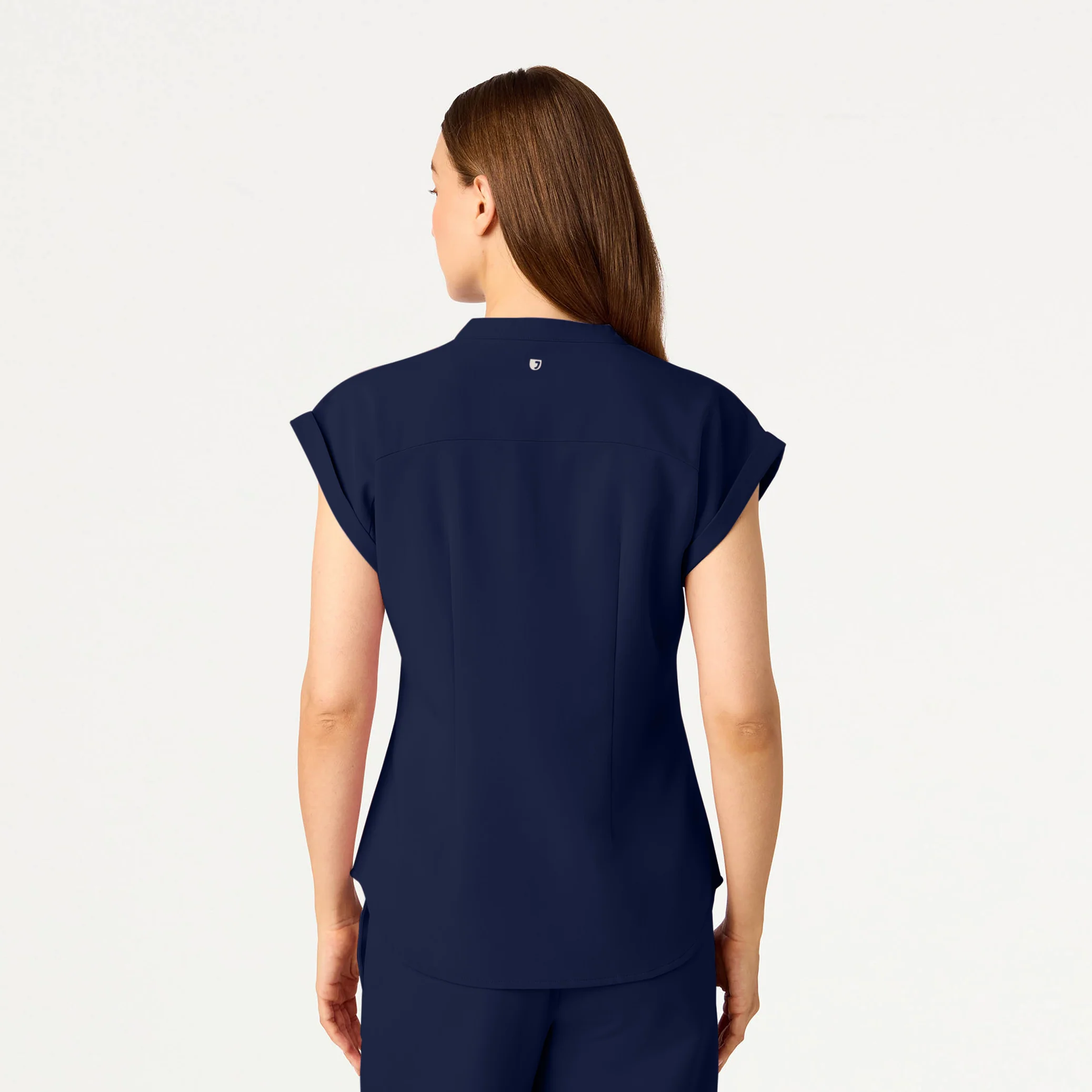 Shay Cap-Sleeve Scrub Top - Midnight Navy - Image 2