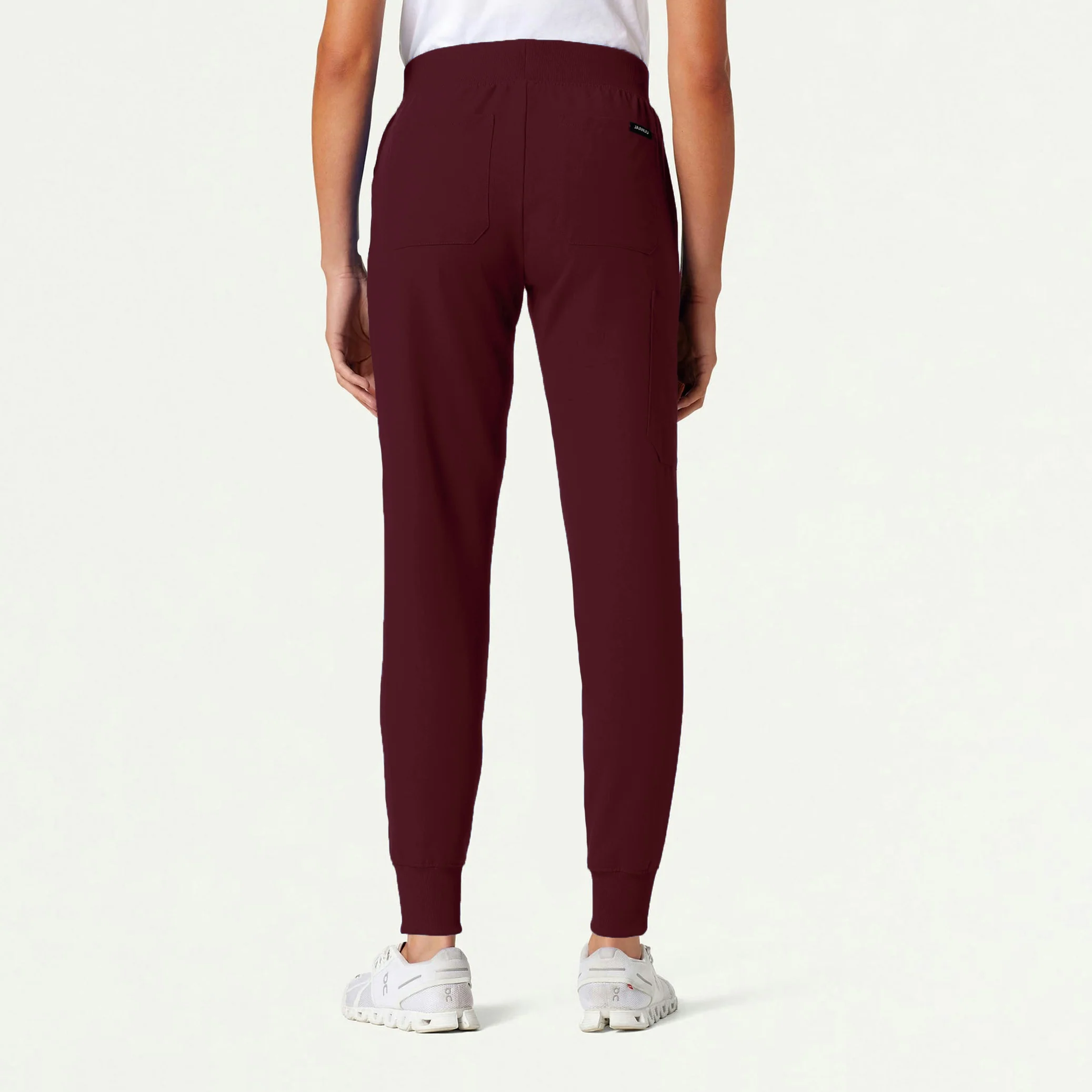 Silex Slim Knit-Waist Scrub Jogger - Burgundy - Image 3