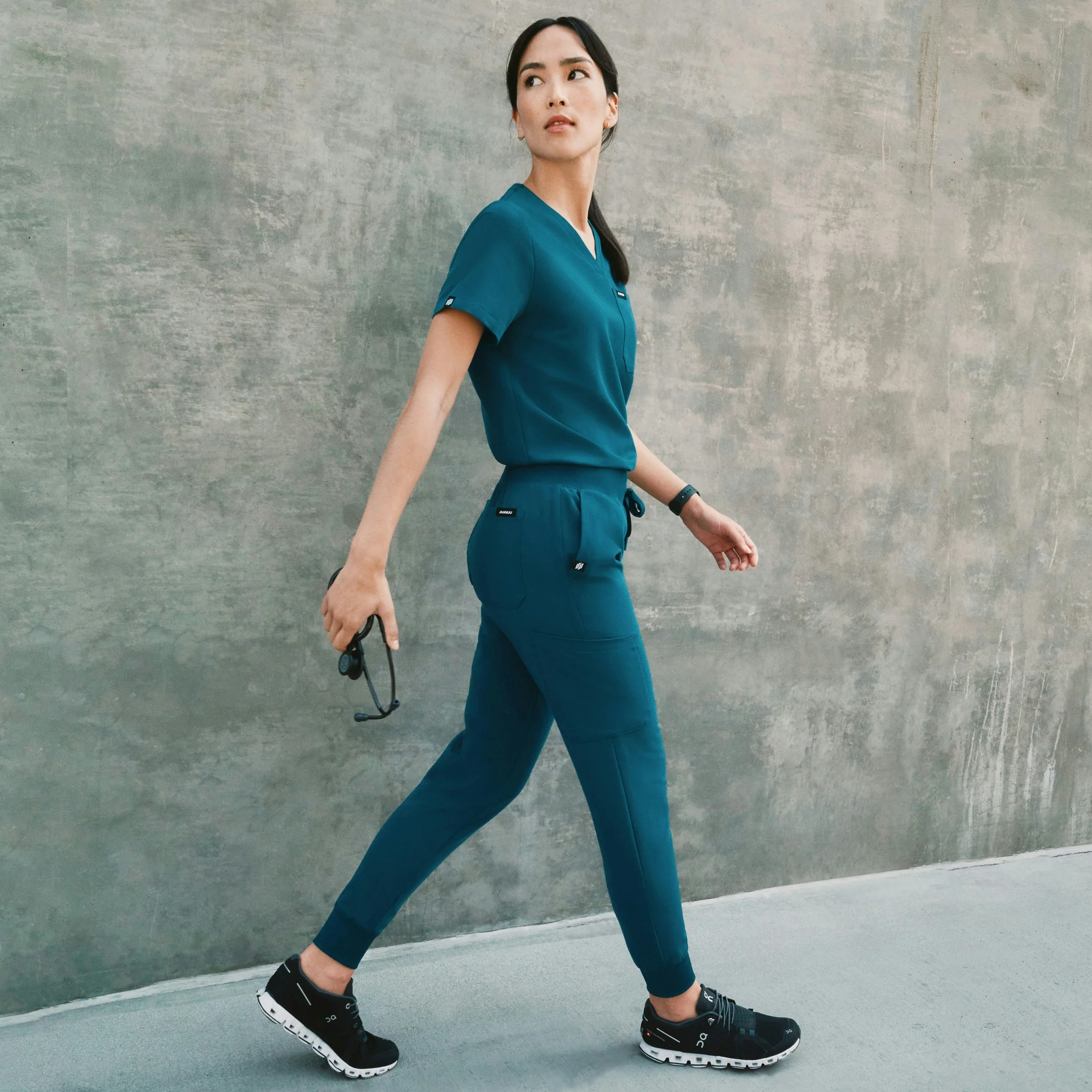 Silex Slim Knit-Waist Scrub Jogger - Caribbean Blue - Image 2