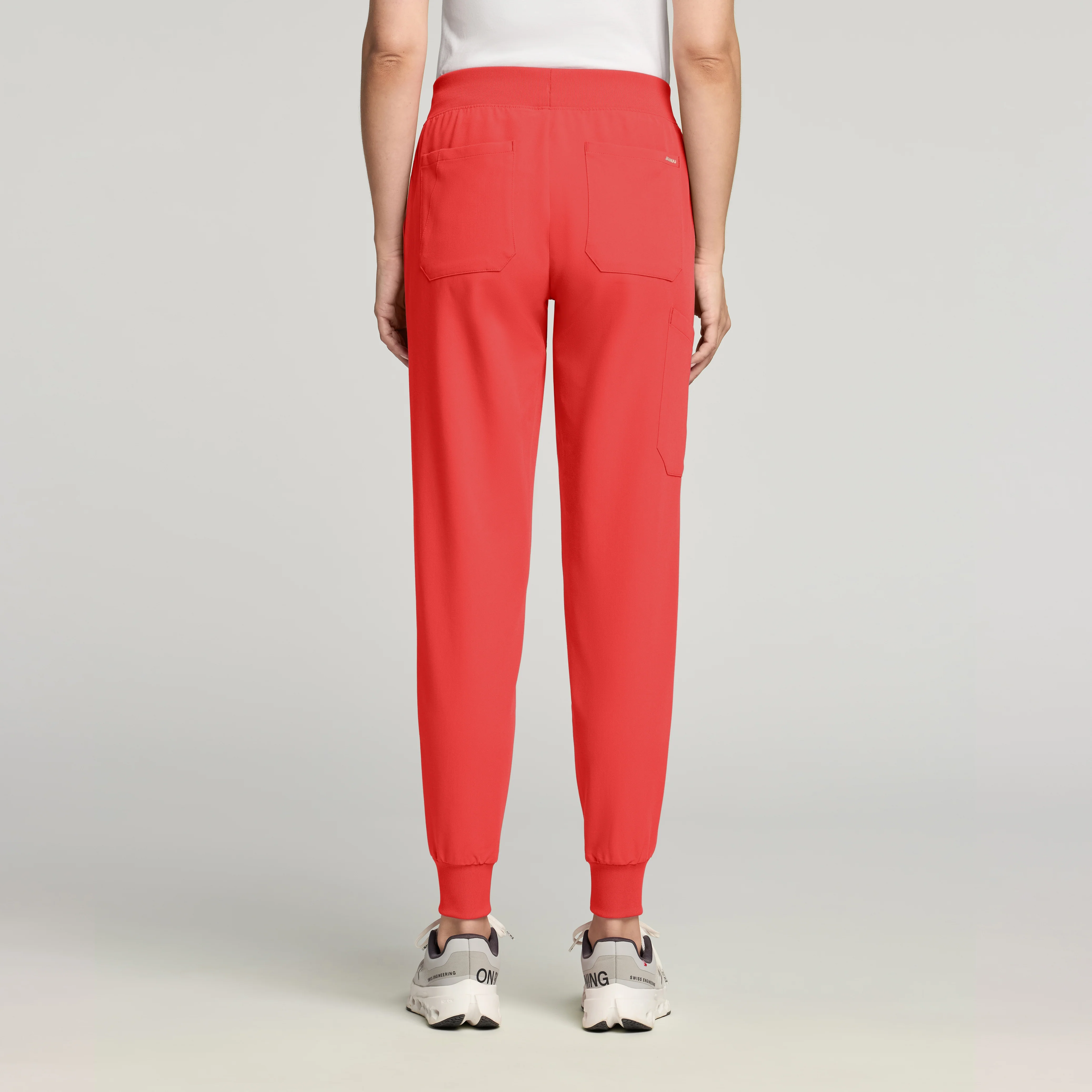 Silex Slim Knit-Waist Scrub Jogger - Coral - Image 4