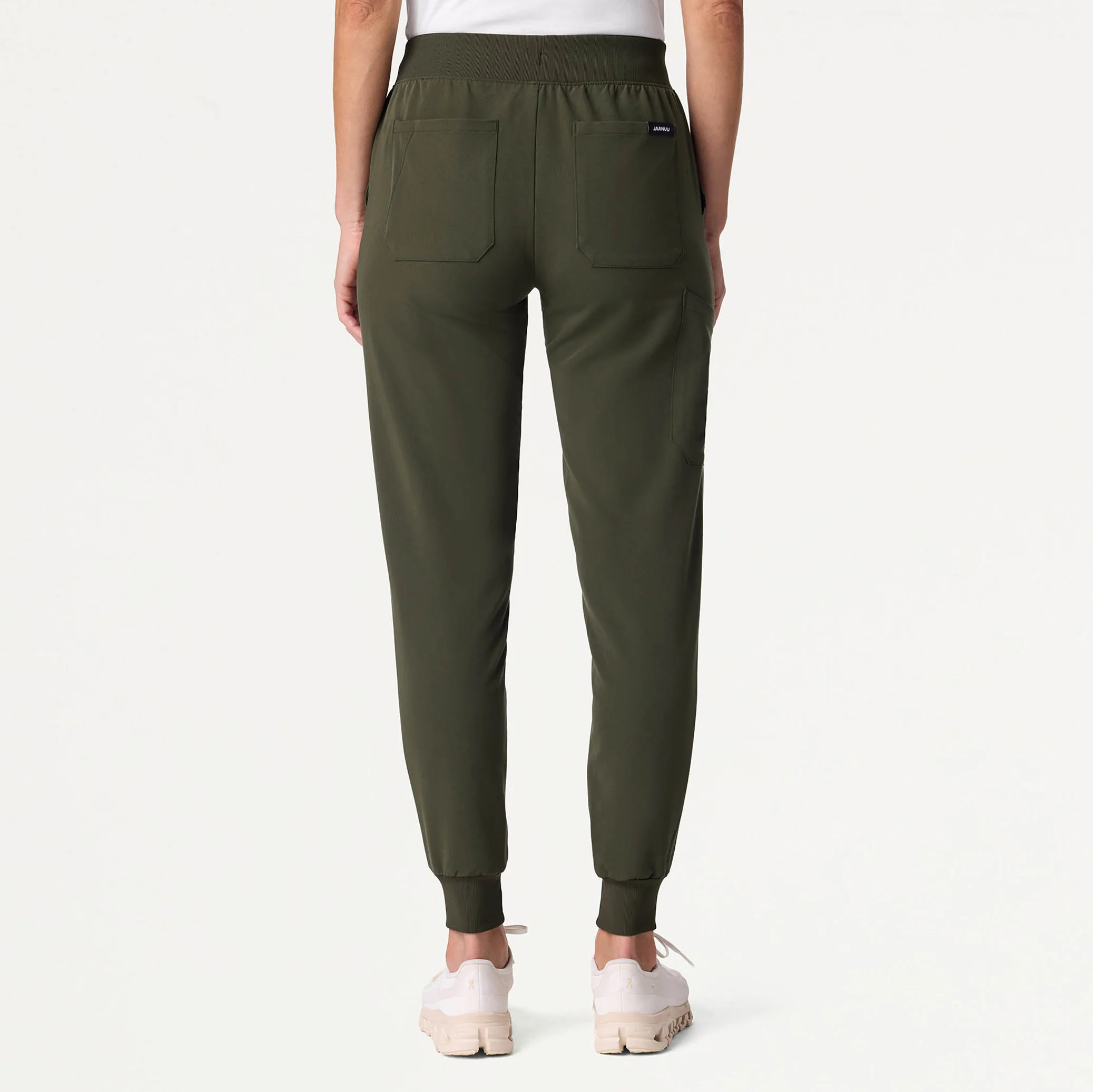 Silex Slim Knit-Waist Scrub Jogger - Deep Olive - Image 4