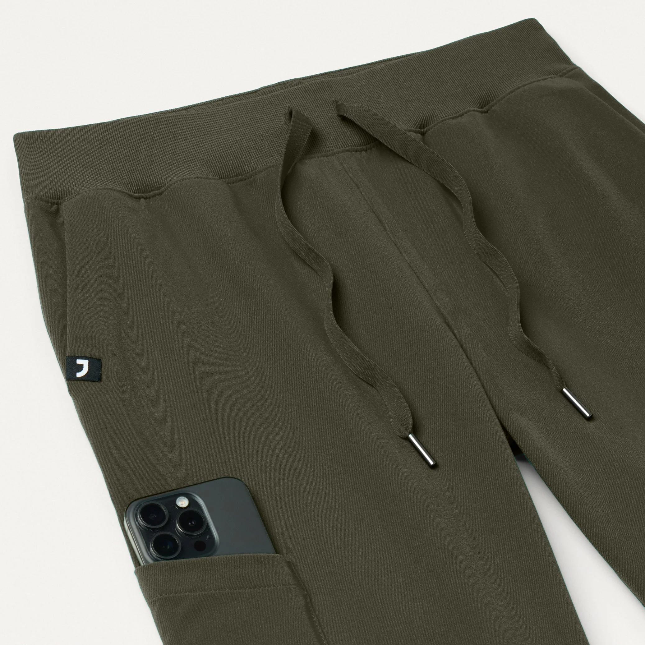 Silex Slim Knit-Waist Scrub Jogger - Deep Olive - Image 5