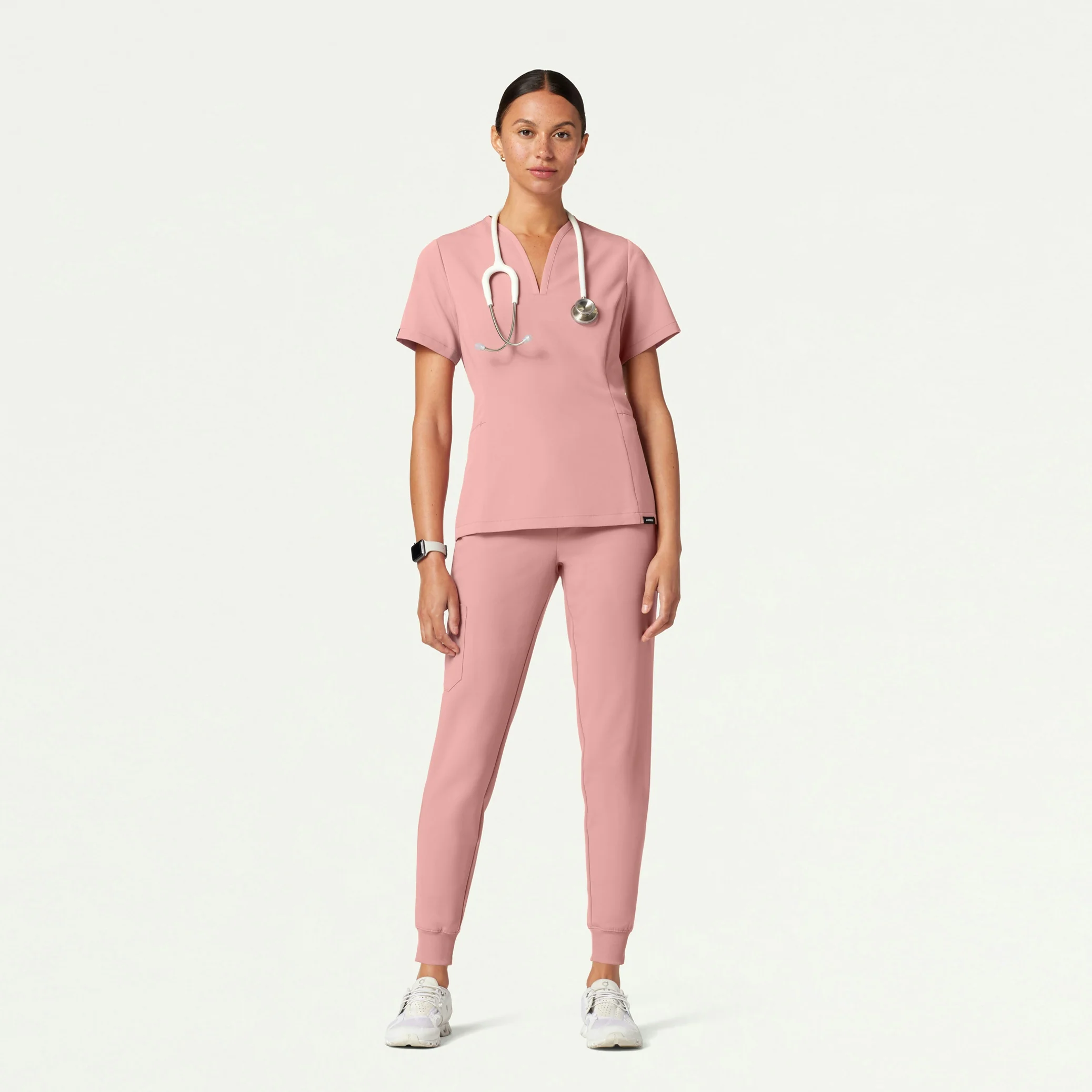 Silex Slim Knit-Waist Scrub Jogger - Mauve - Image 2