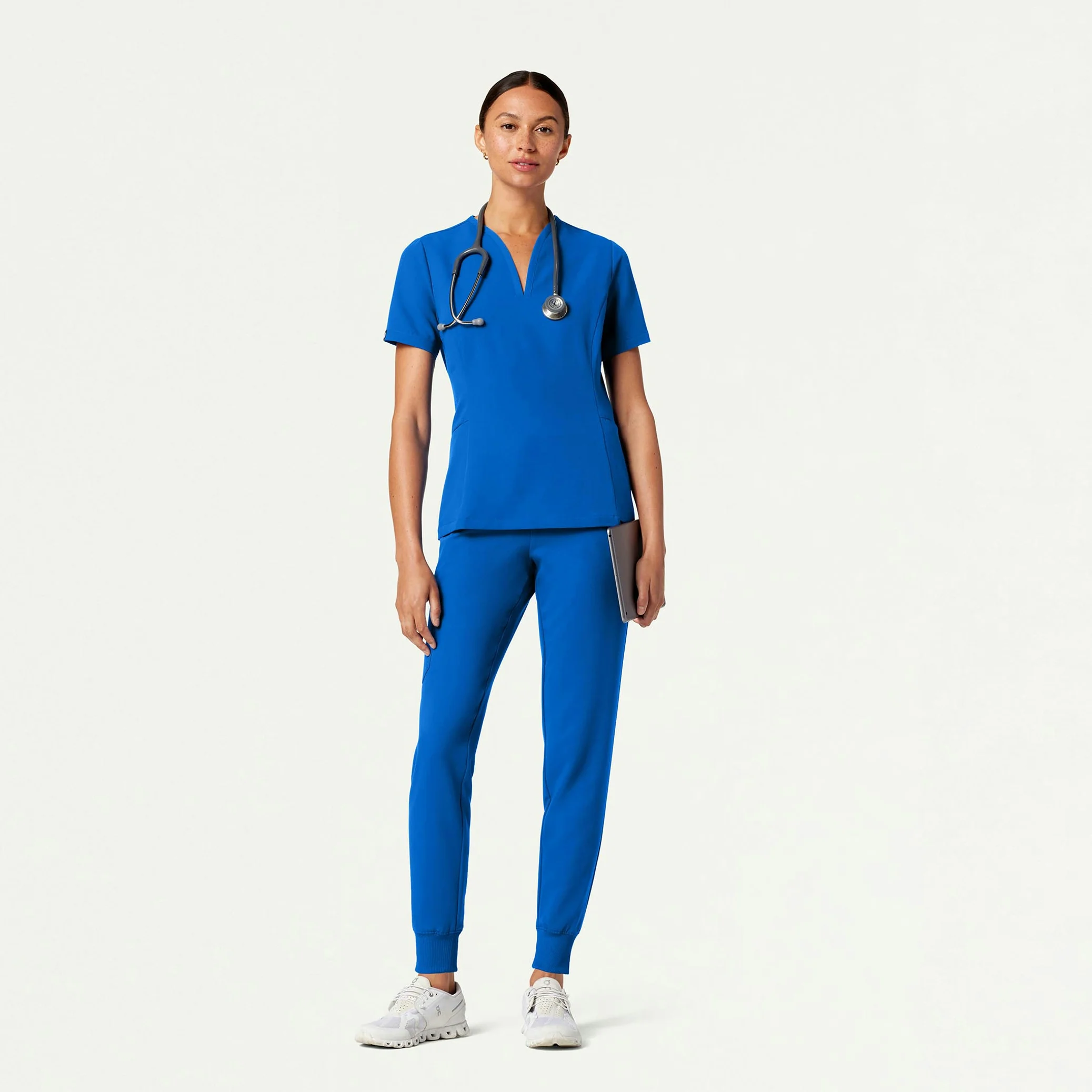 Silex Slim Knit-Waist Scrub Jogger - Royal Blue - Image 2