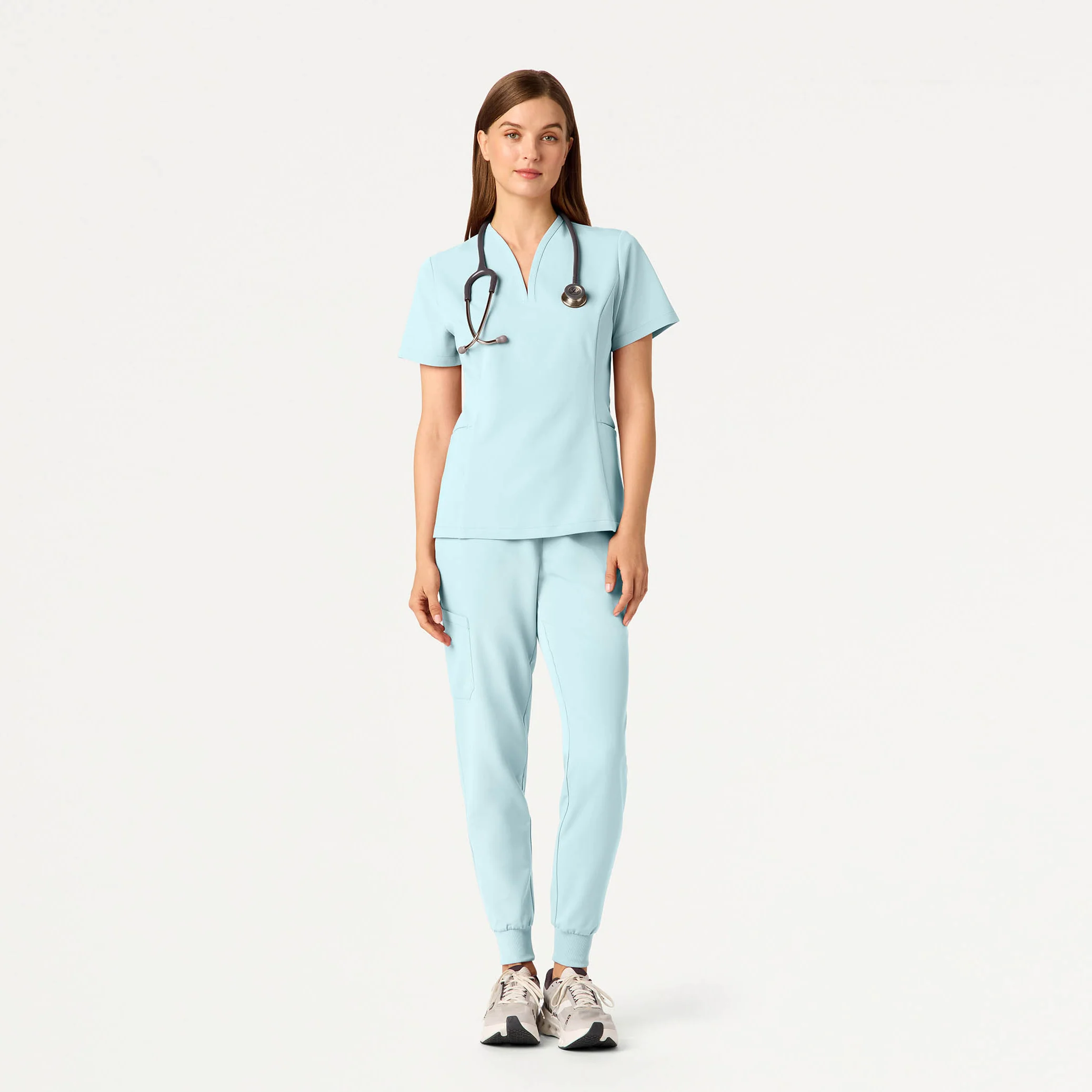 Silex Slim Knit-Waist Scrub Jogger - Sky Blue - Image 4