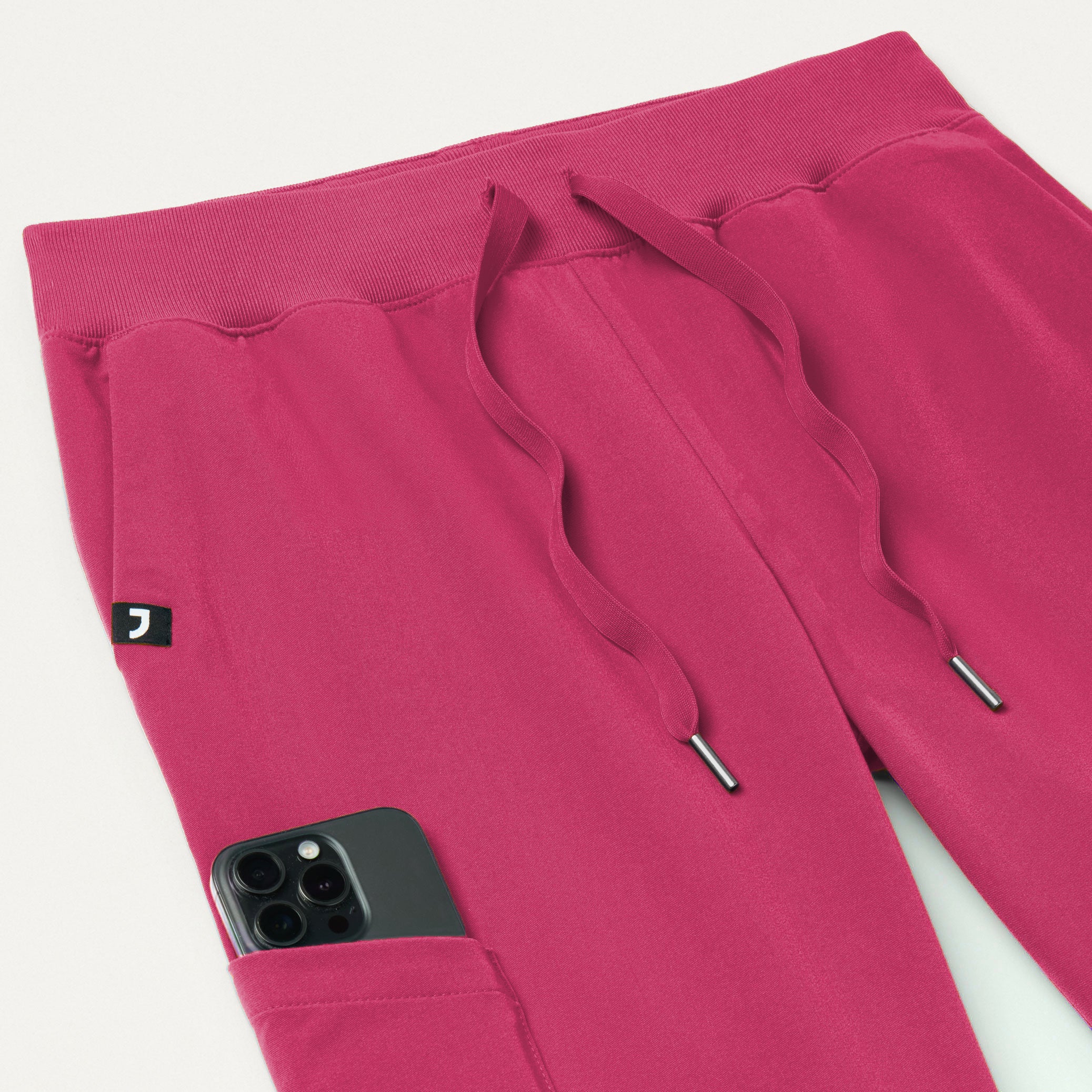 Silex Slim Knit-Waist Scrub Jogger - Wild Berry - Image 5