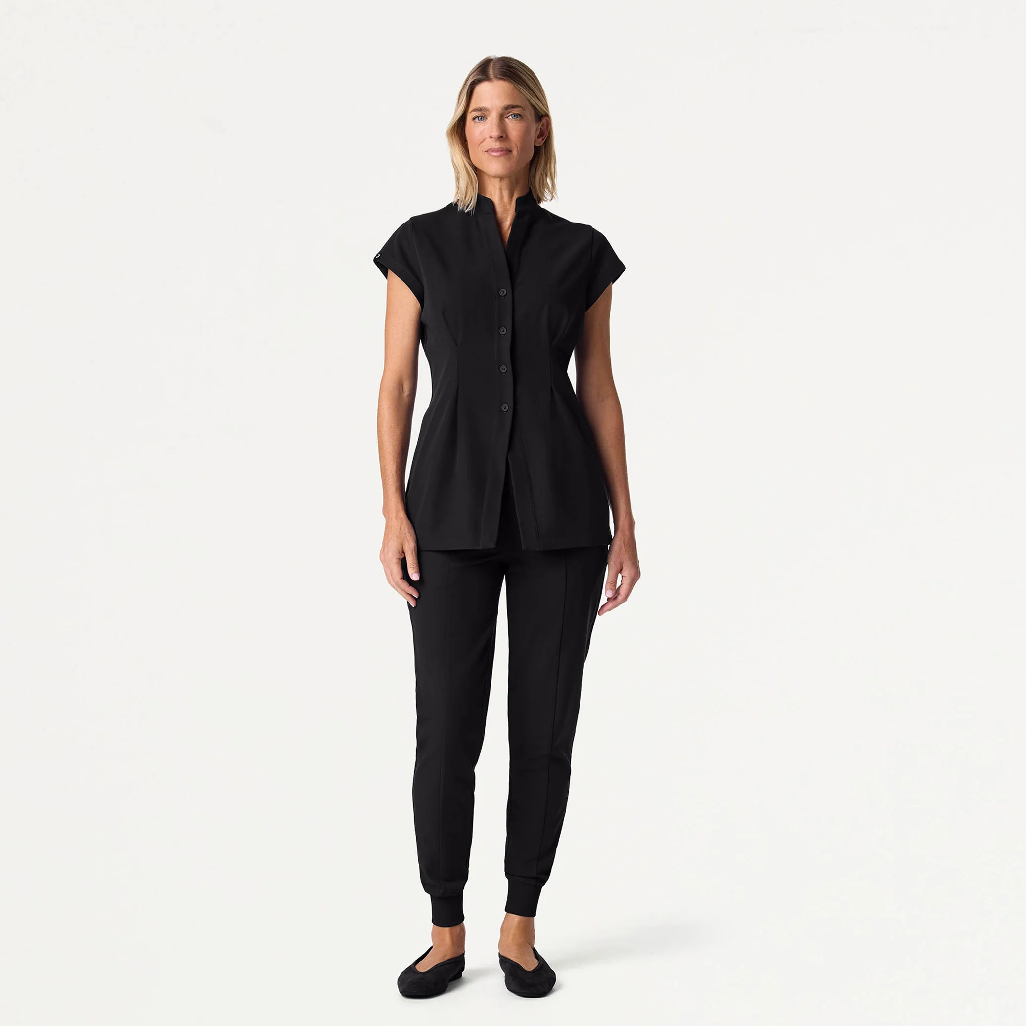 Willow Slim High Waisted Scrub Jogger - Black - Image 2