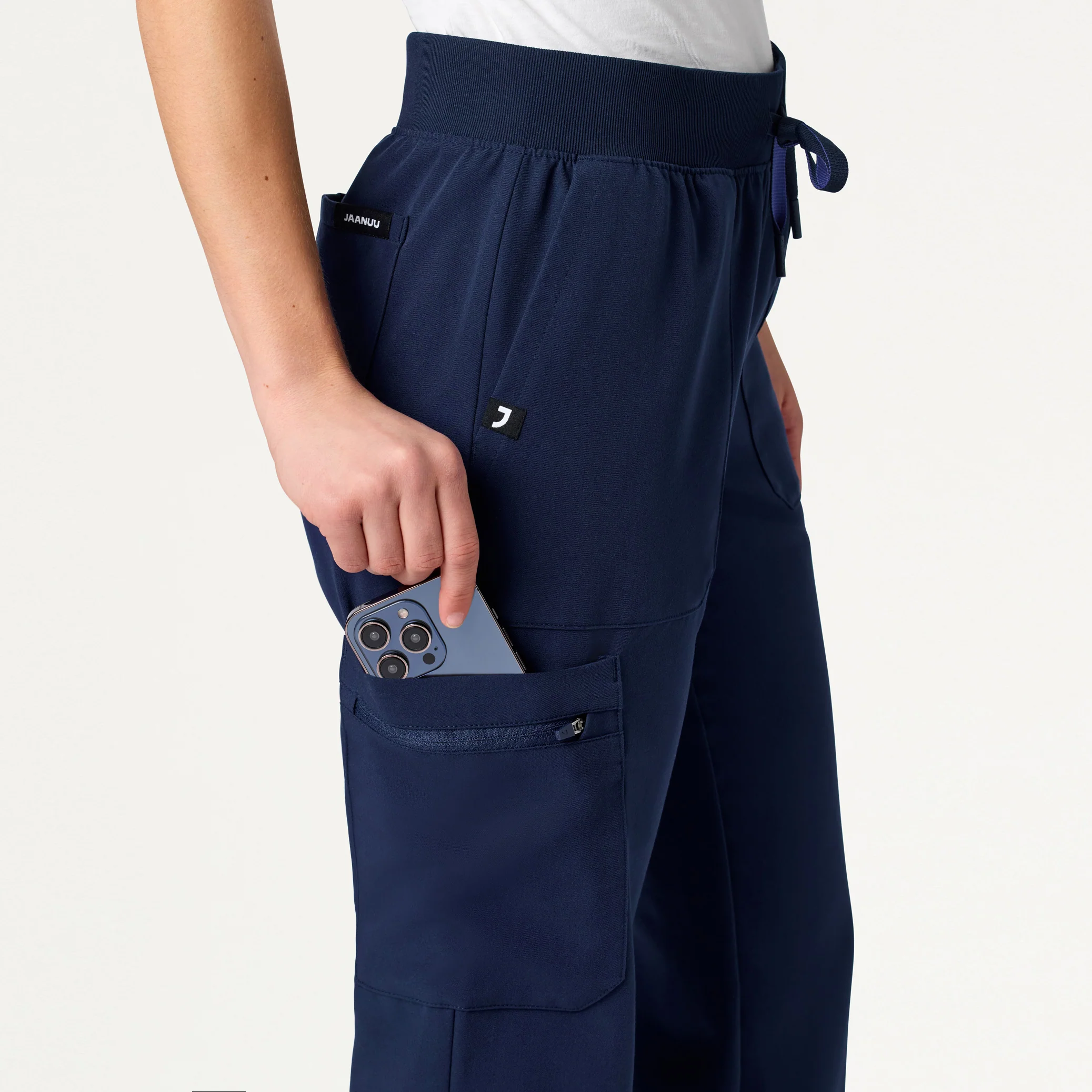Xenos Cargo Knit-Waist Scrub Pant - Midnight Navy - Image 2