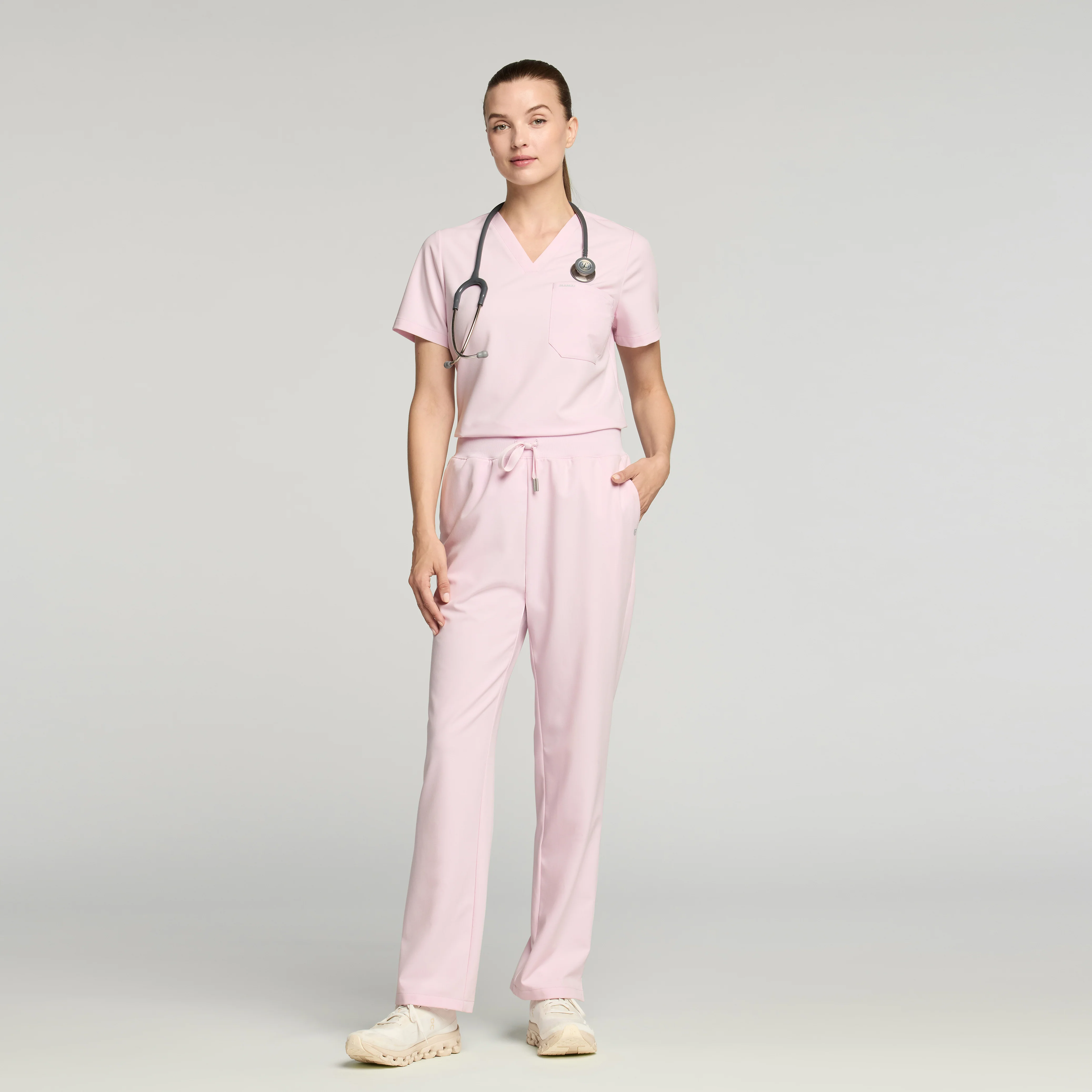 Xenos Essential Knit-Waist Scrub Pant - Rose Quartz - Image 4