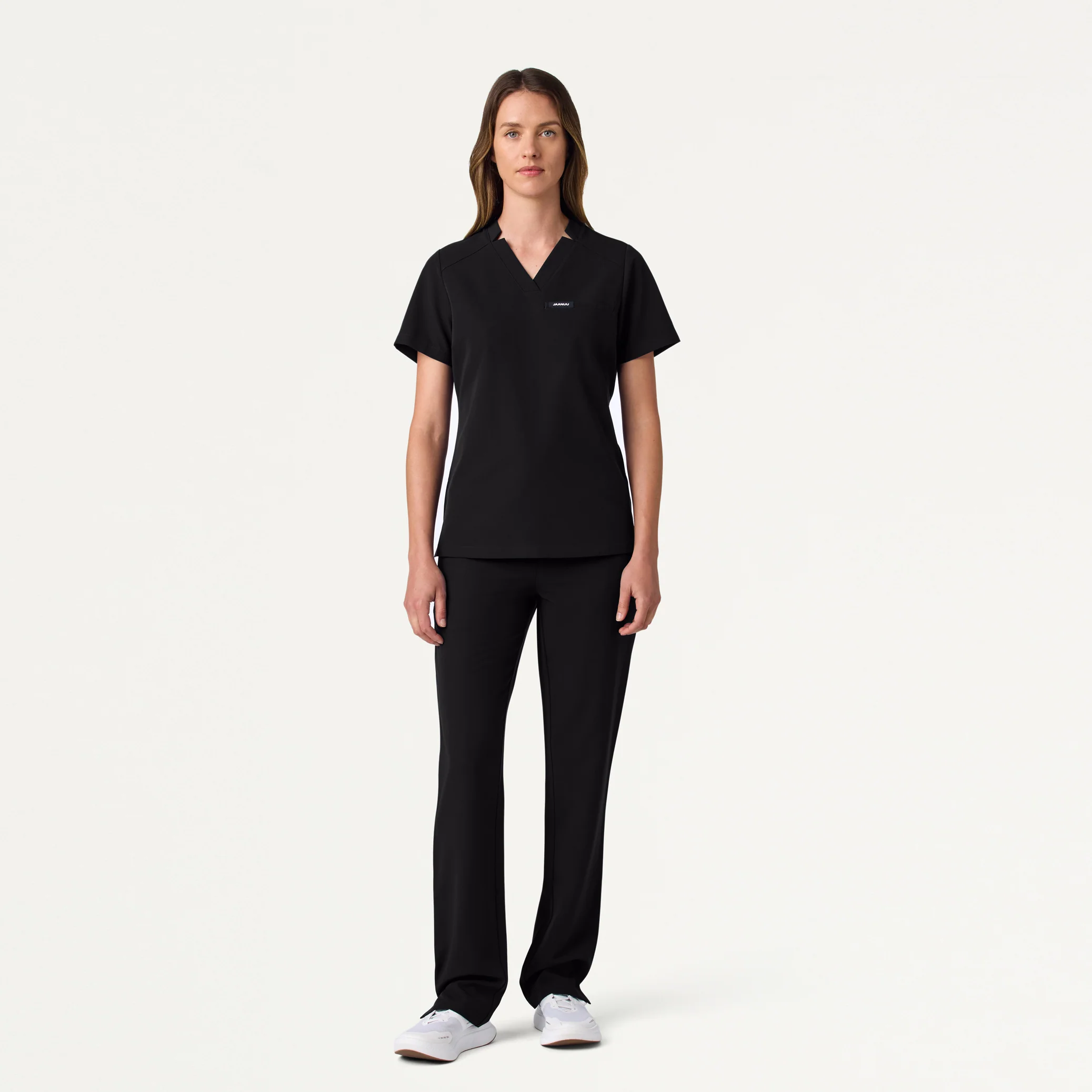 Xenos Slim Knit-Waist Scrub Pant - Black - Image 2