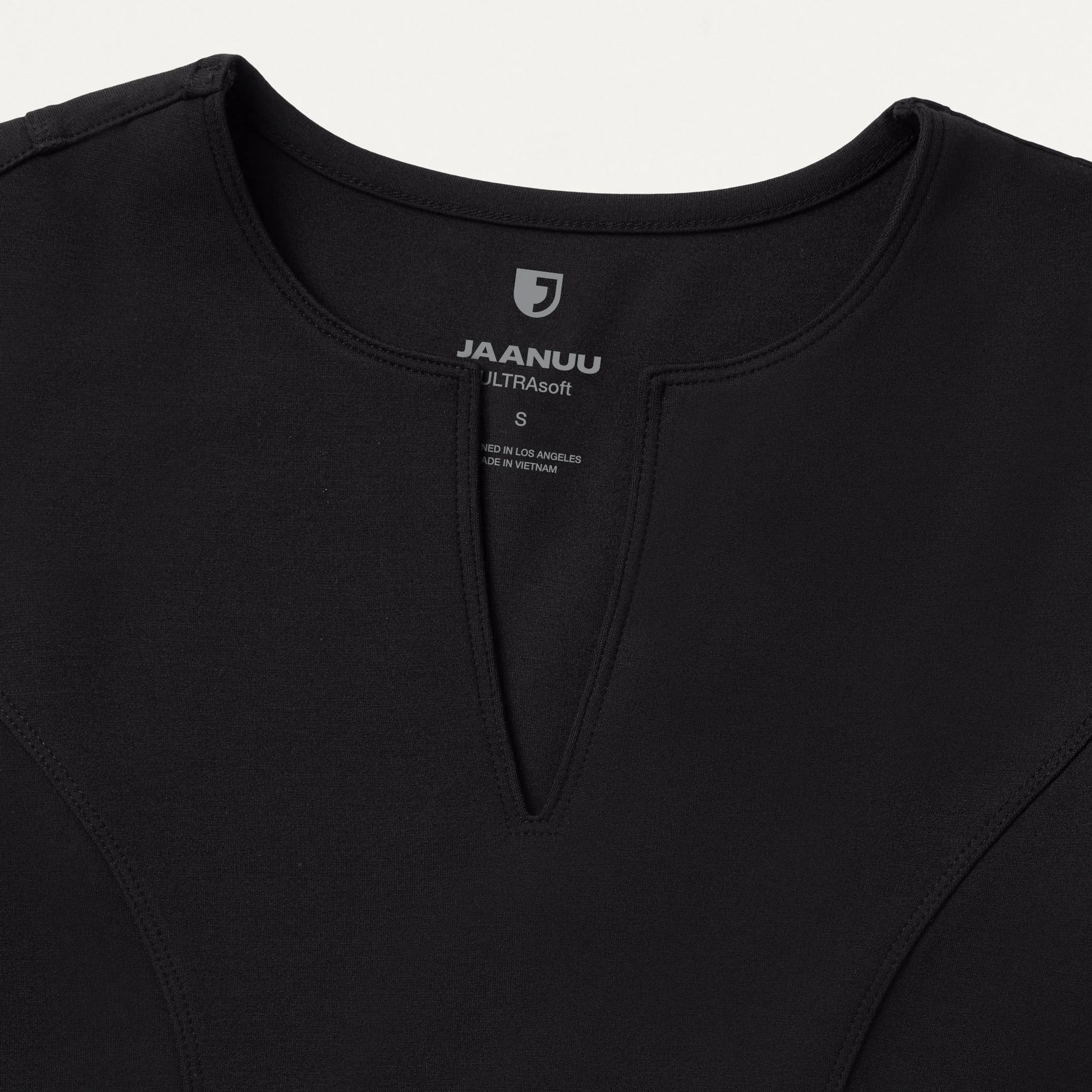 Zoe Slim 3/4-Sleeve UltraSOFT™ Scrub Top - Black - Image 5